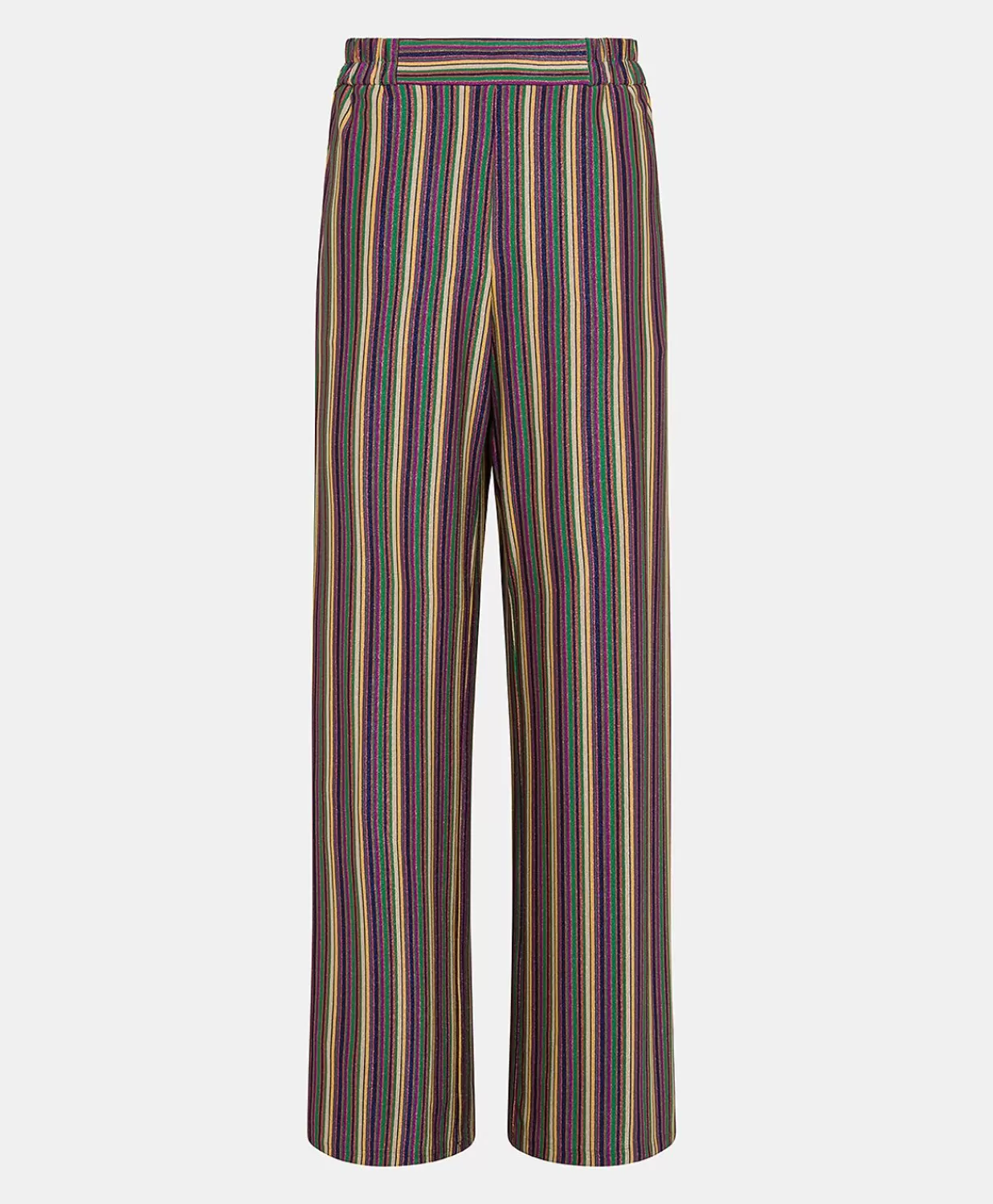 Momoni Pantalons Et Shorts>Baccarat Pantalon Raye En Jersey Lurex - Vert Multicolore