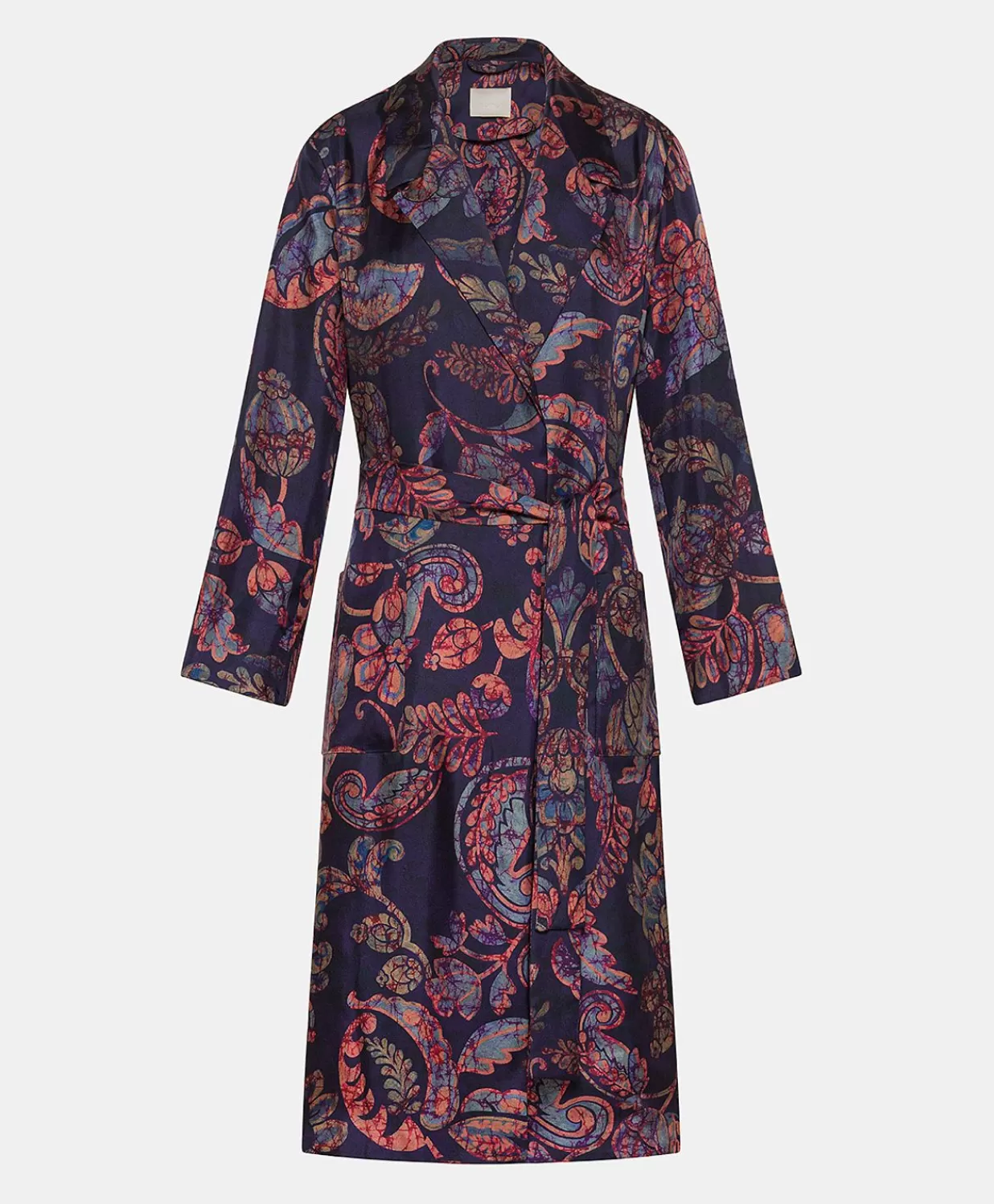 Momoni Trenchs Et Manteaux>Bados Trench-Coat En Serge De Soie - Multicolore Bleu Nuit