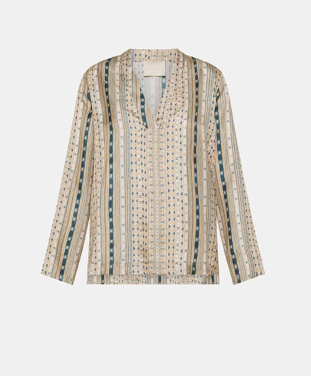 Momoni Chemisiers Et Chemises>Blouse Ambroise En Serge De Soie - Sable Multicolore