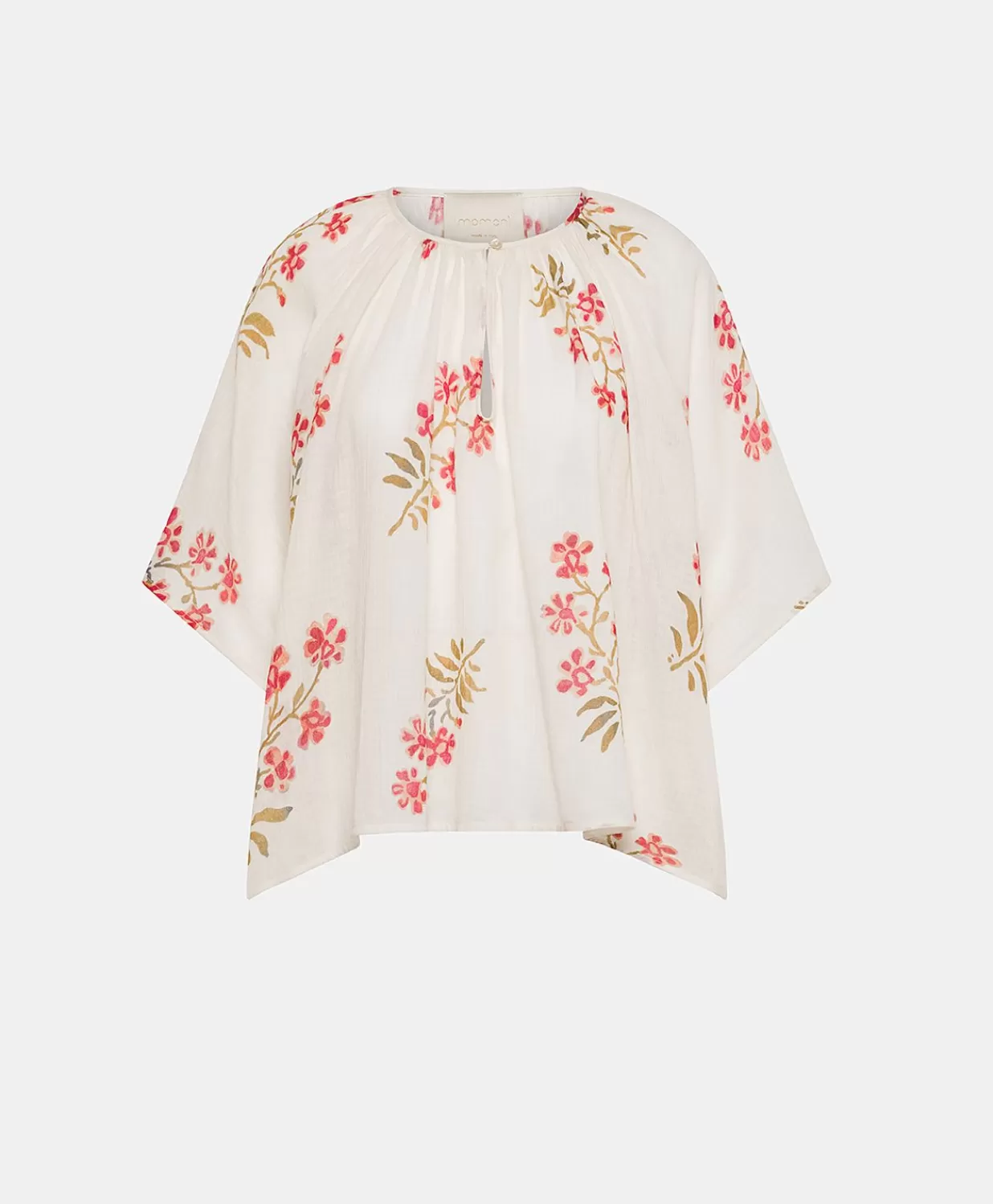 Momoni Chemisiers Et Chemises>Blouse En Gaze Tarida - Creme/Cerise Noire