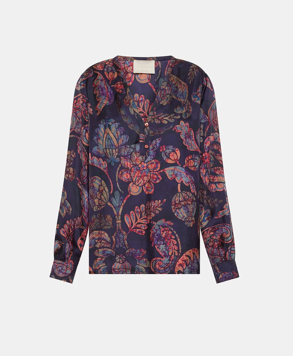 Momoni Costumes Et Costumes>Blouse En Serge De Soie Torret - Bleu Nuit Multicolore