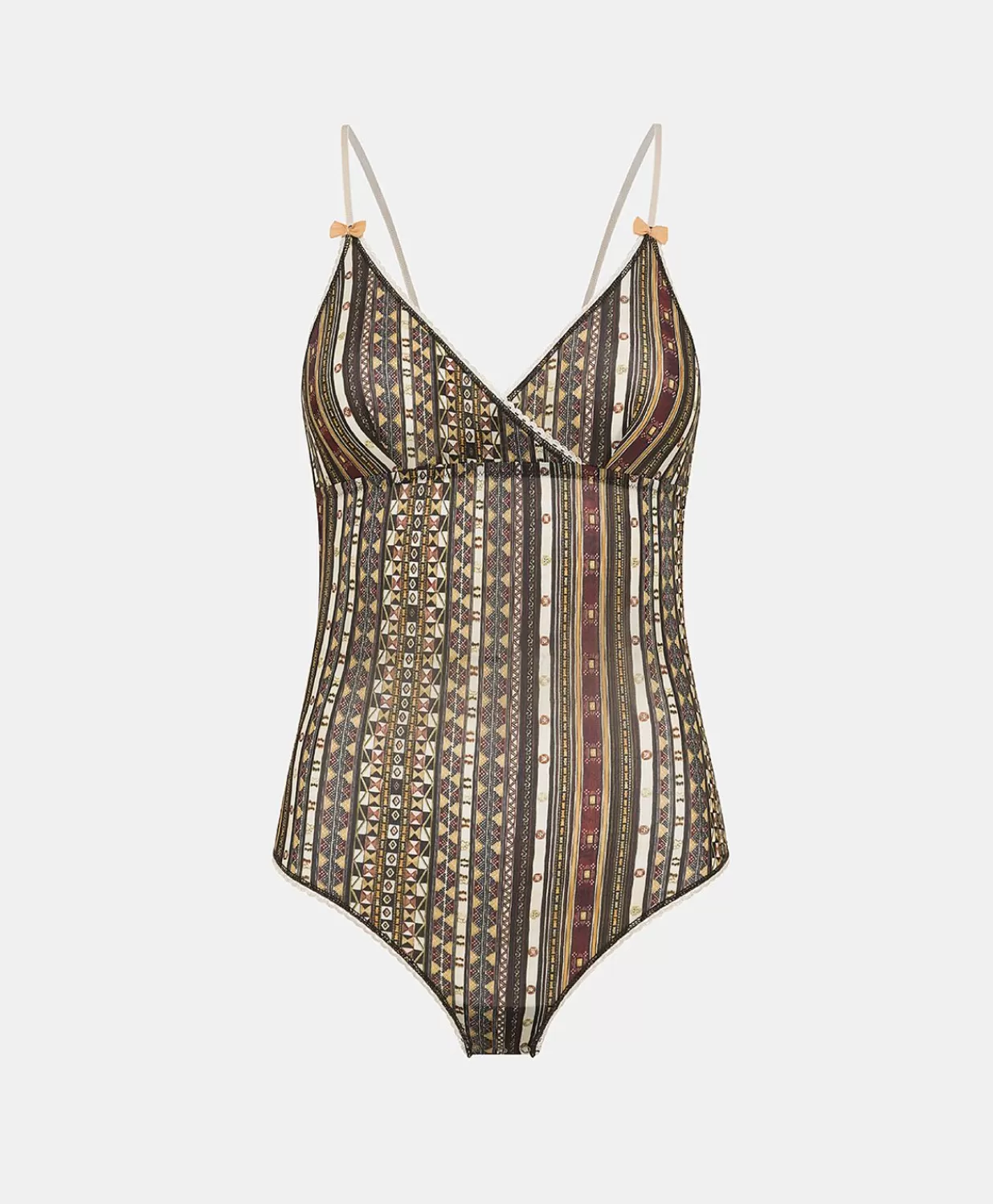 Momoni Bodys Et SurVêtements>Body En Nylon Imprime Tore - Multicolore Noir