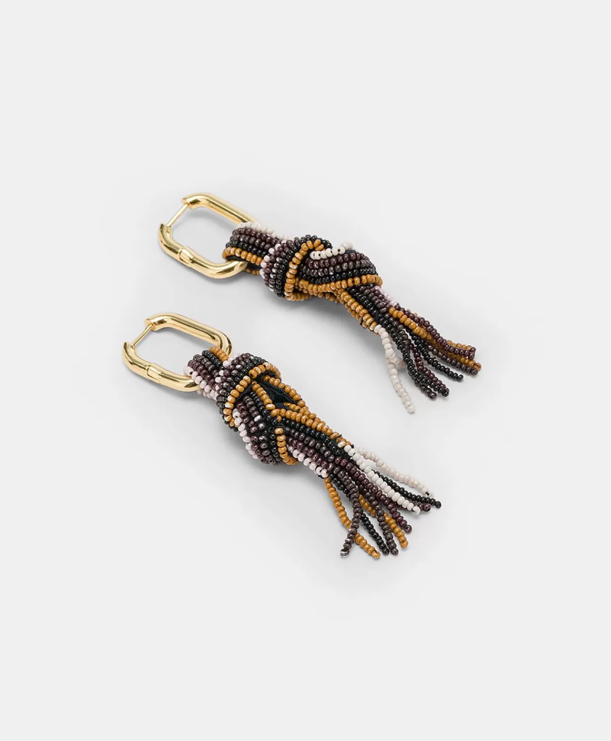 Momoni Bijoux>Boucles D'Oreilles Nodu Avec Perles - Cacao Multicolore