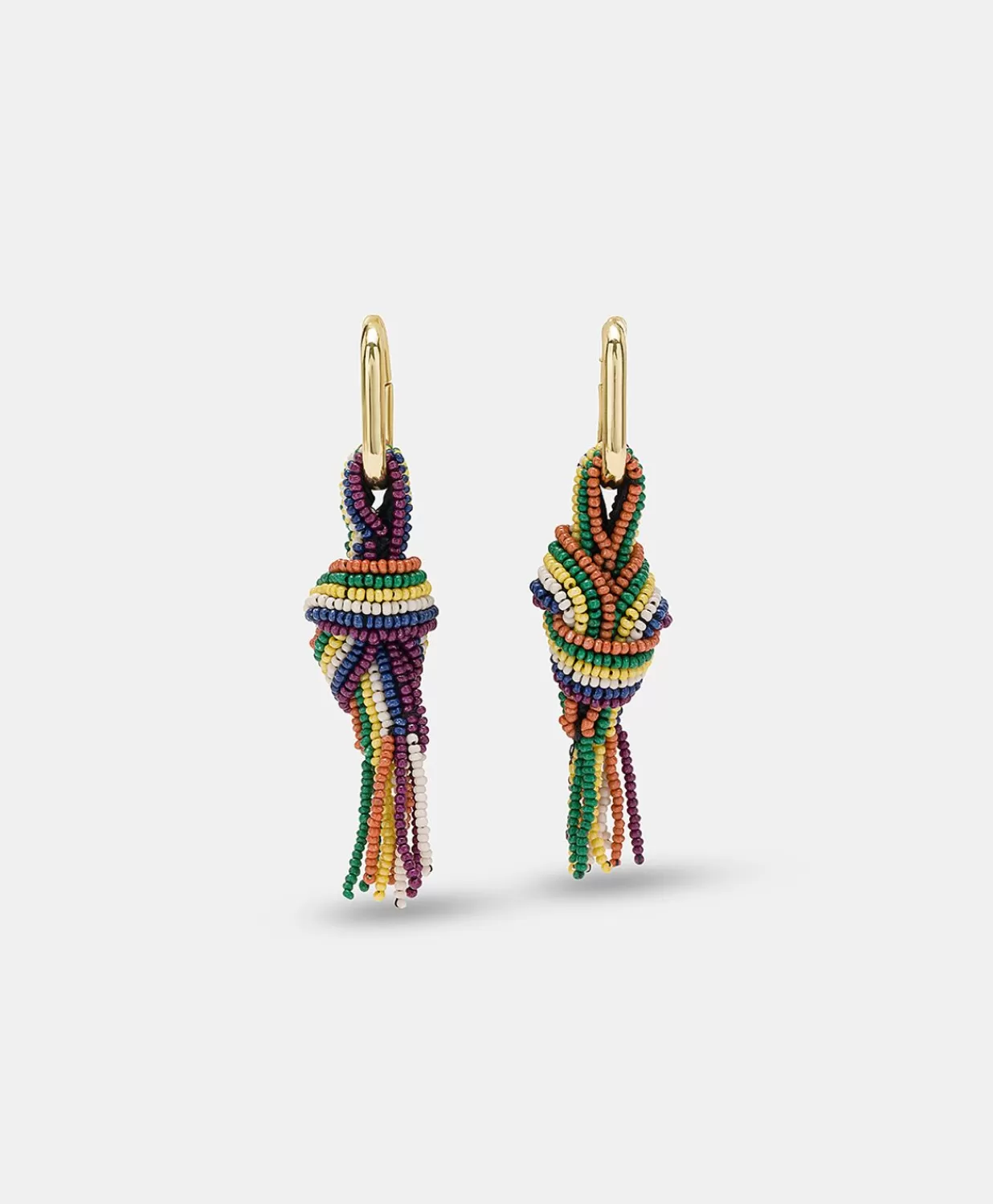 Momoni Bijoux>Boucles D'Oreilles Nodu Avec Perles - Vert/Multicolore