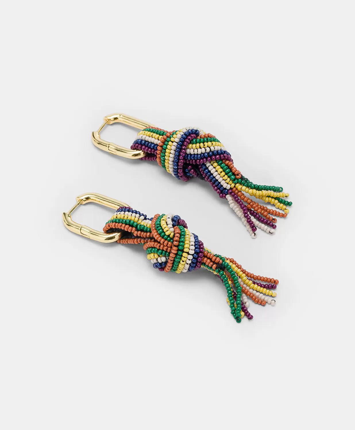 Momoni Bijoux>Boucles D'Oreilles Nodu Avec Perles - Vert/Multicolore