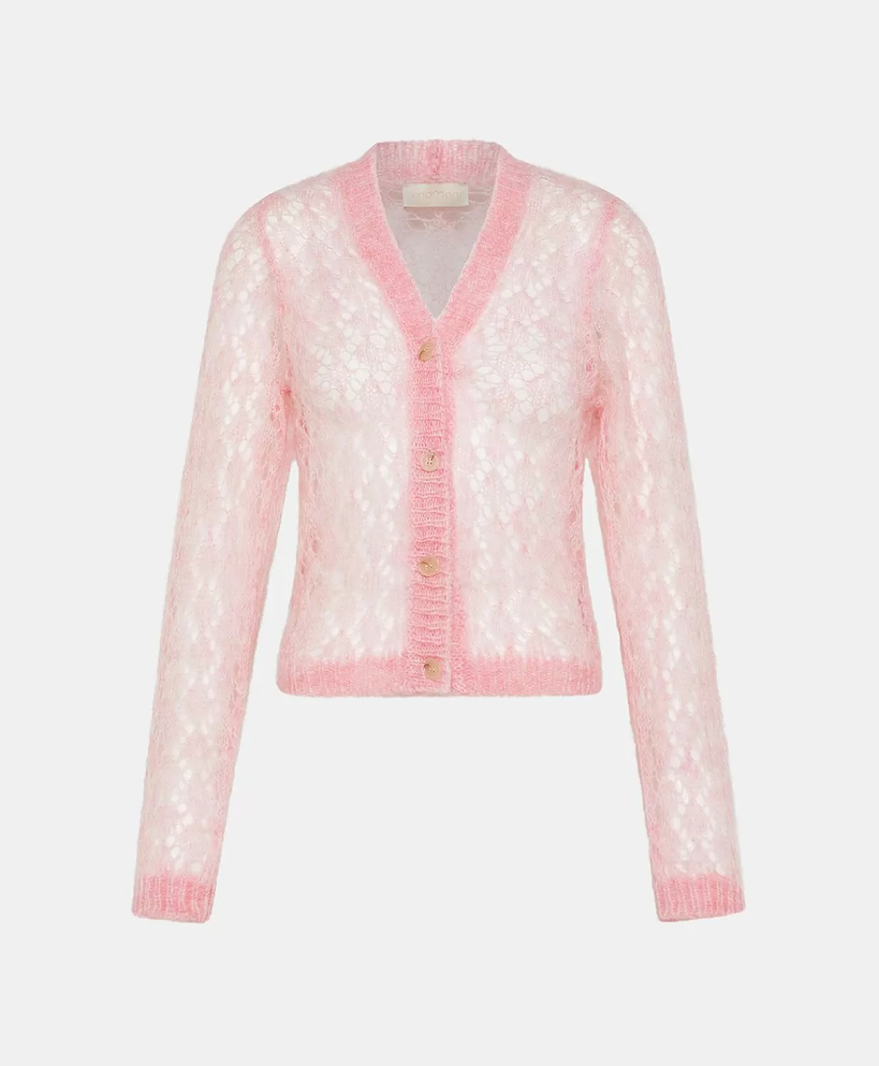 Momoni Tricots>Cardigan Altea En Mohair Doux - Rose Bebe