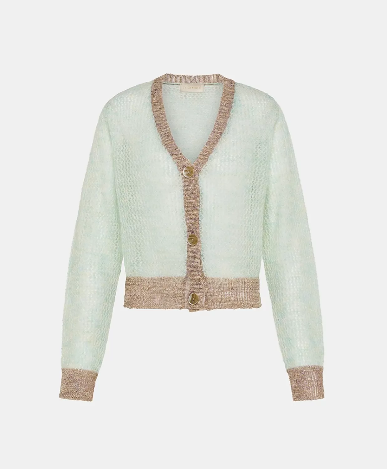 Momoni Tricots>Cardigan Dream En Mohair Doux - Turquoise