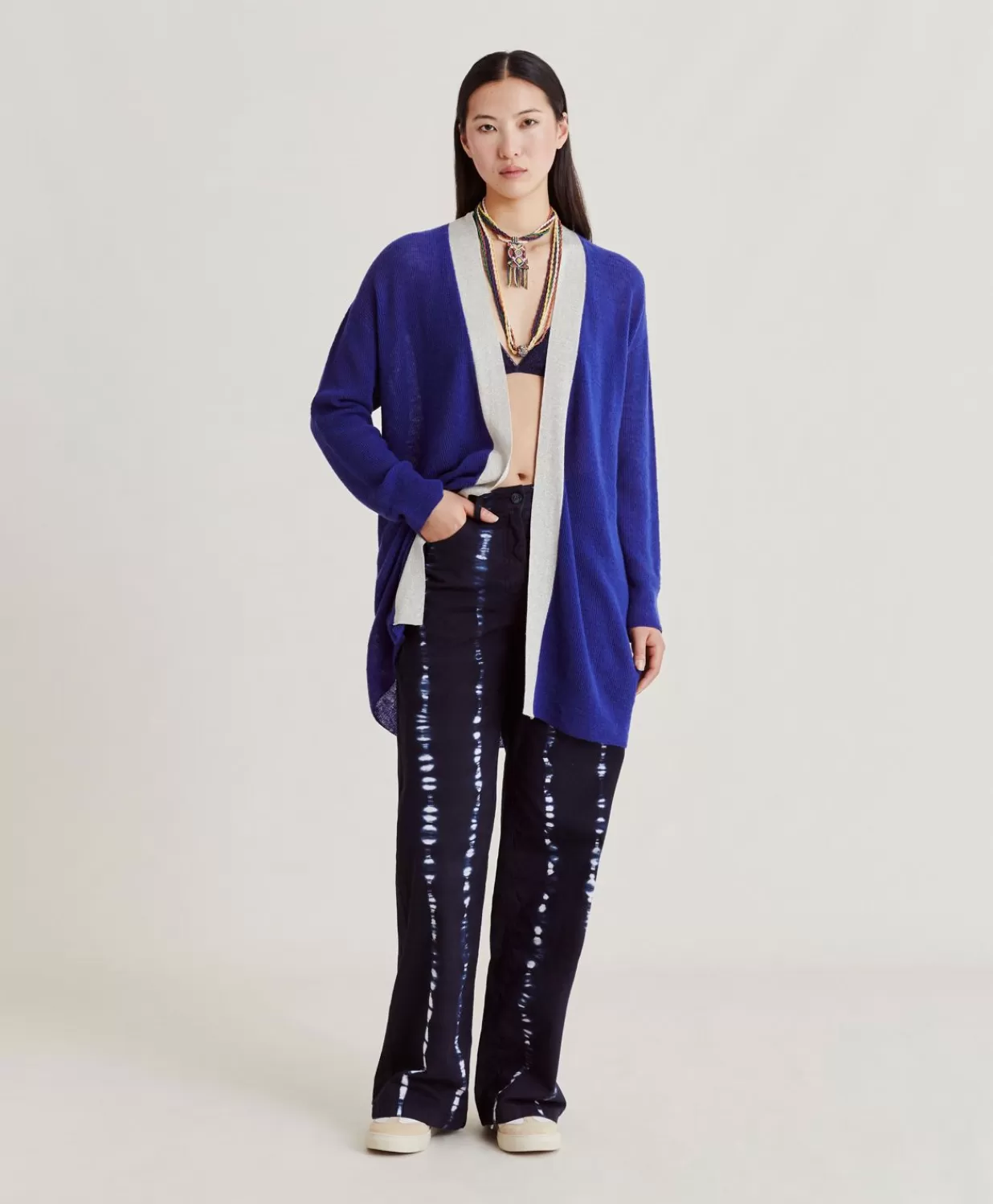 Momoni Tricots>Cardigan Flossy Perle Details Lurex - Bluette