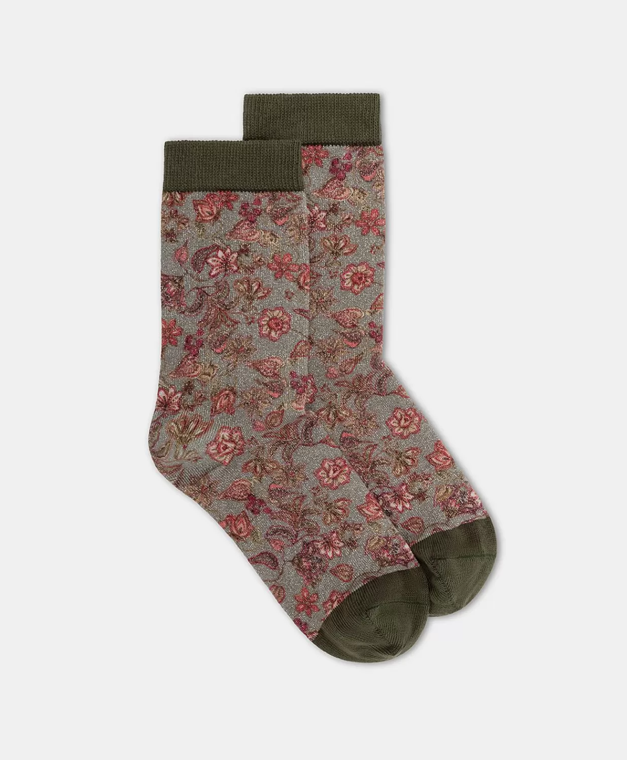 Momoni Chaussettes>Chaussettes Imprimees Paraiso - Armee Multicolore