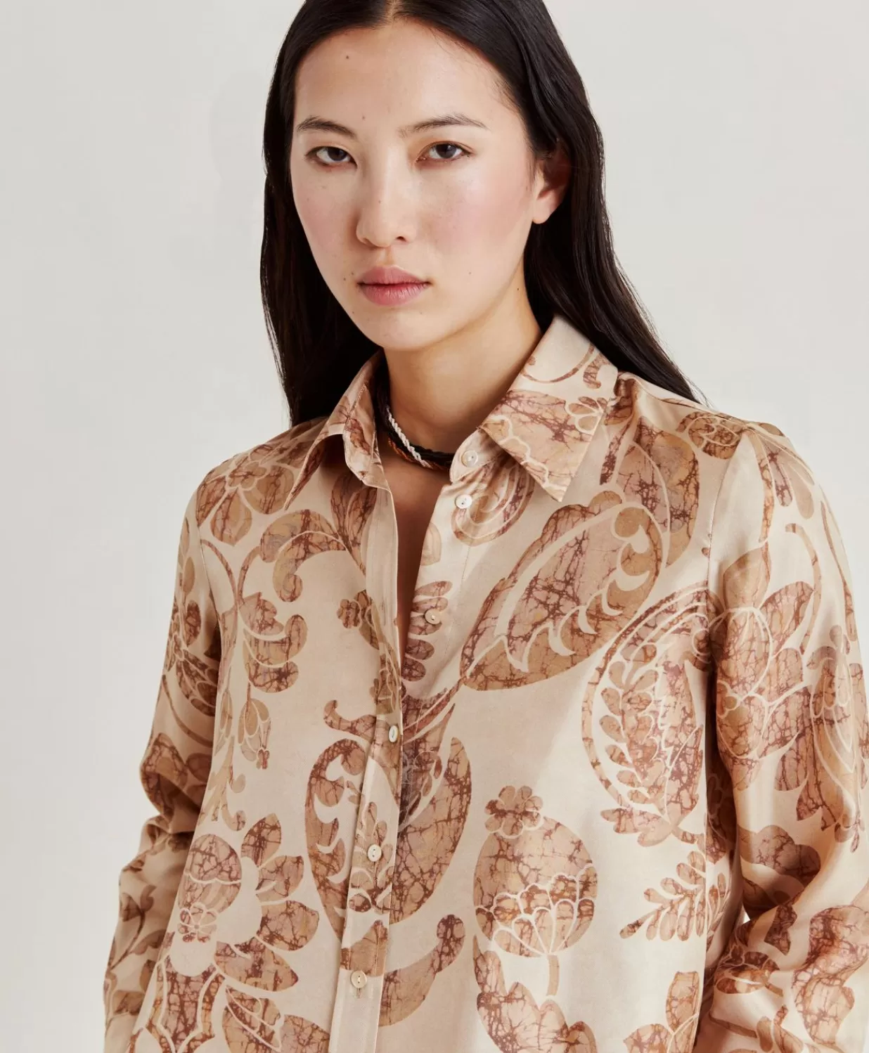 Momoni Chemisiers Et Chemises>Chemise Arles En Twill De Soie - Poudre Multicolore