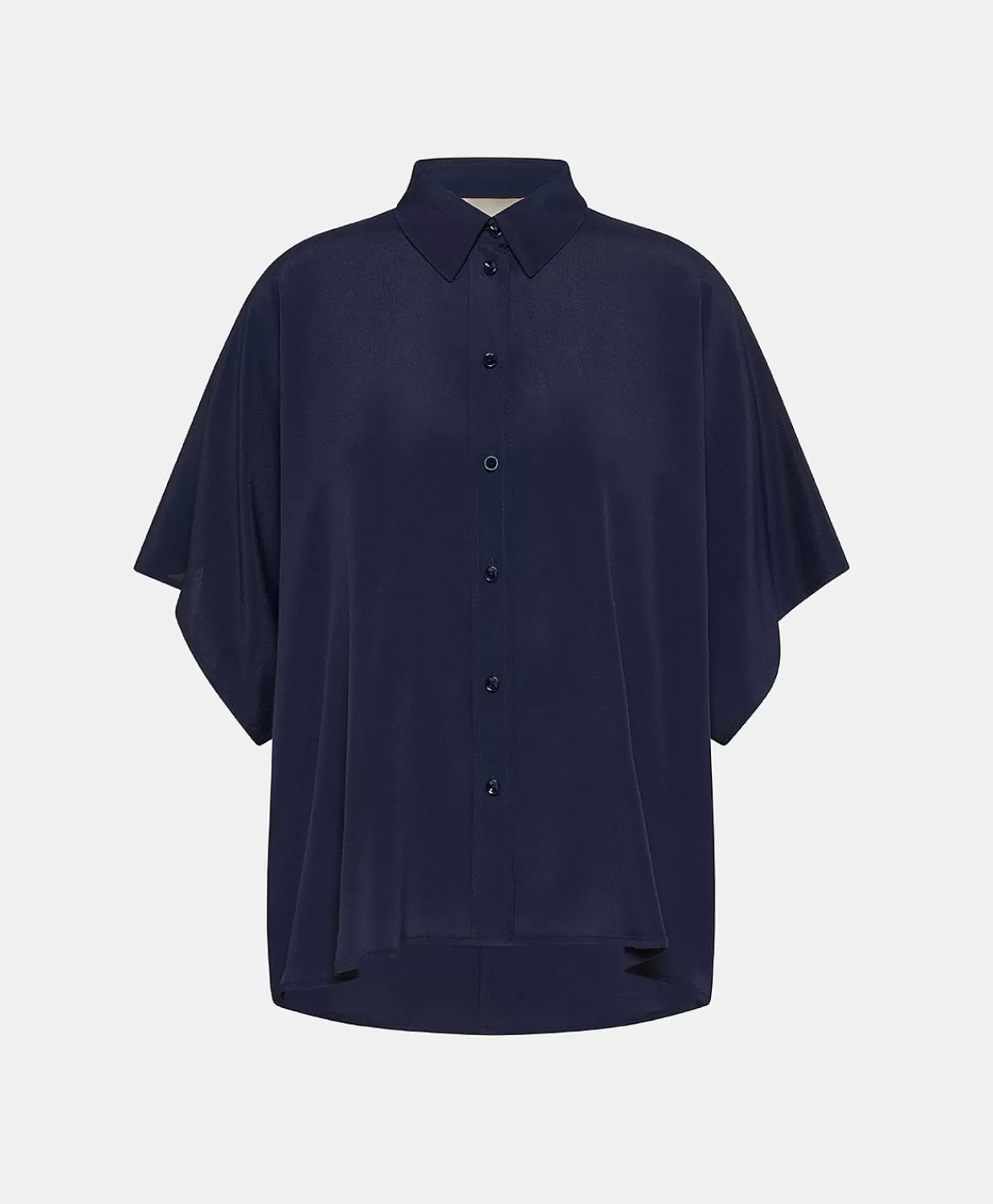 Momoni Chemisiers Et Chemises>Chemise Brooklyn En Acetate De Soie - Bleu Nuit