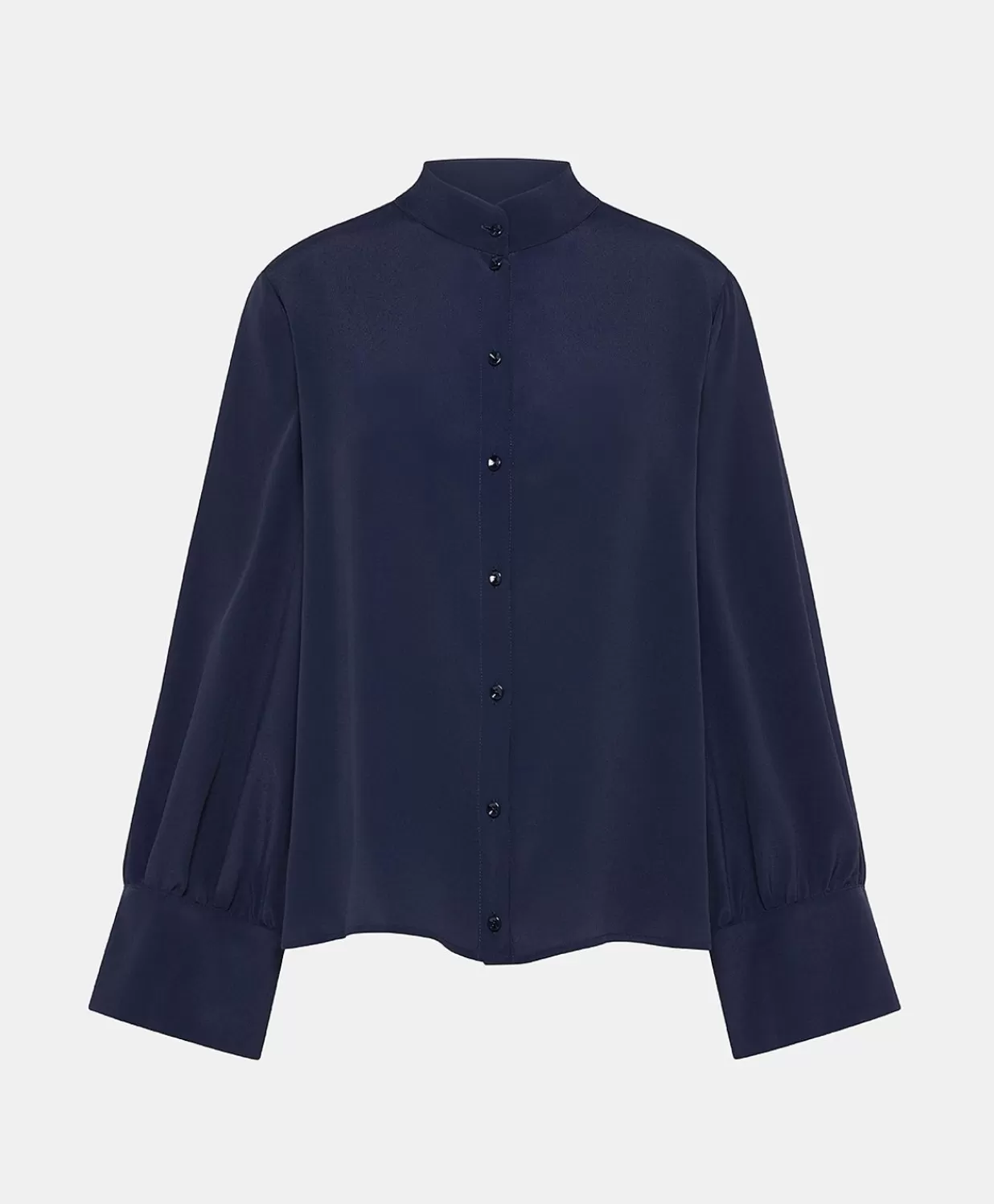 Momoni Chemisiers Et Chemises>Chemise Franklin En Acetate De Soie - Bleu Nuit