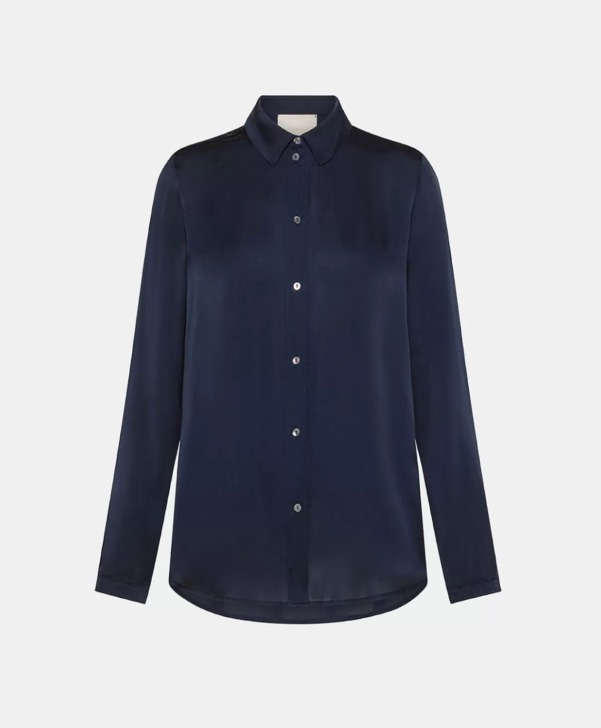 Momoni Chemisiers Et Chemises>Chemise Meudon Unie En Soie - Bleu Nuit