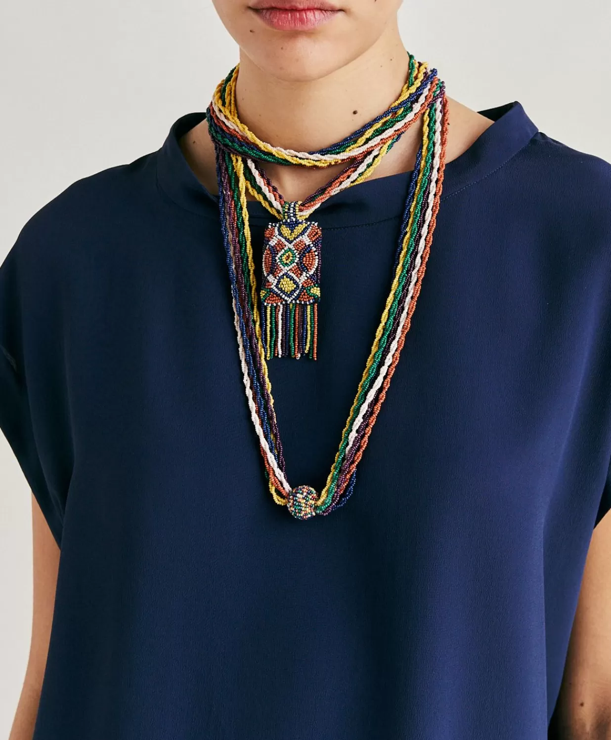 Momoni Bijoux>Collier Vidrier Avec Perles - Vert/Multicolore