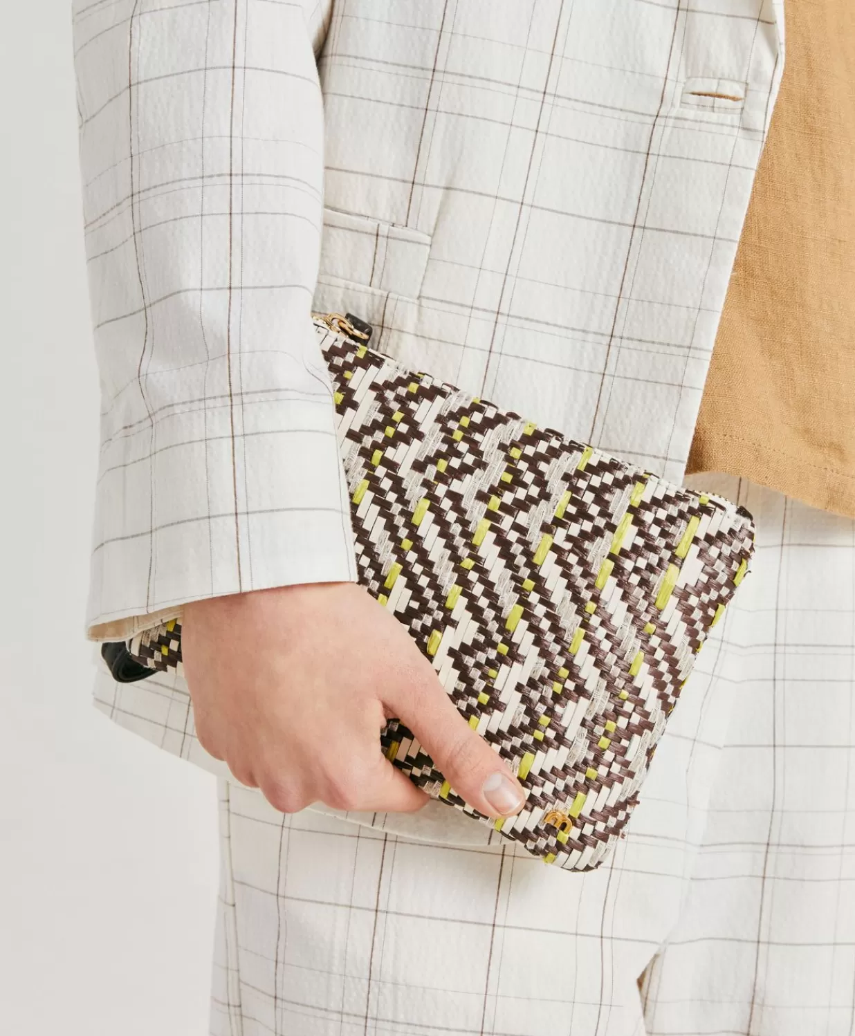 Momoni Sacs Et Pochettes>Fragua Pochette Avec Tissage - Marron / Multicolore
