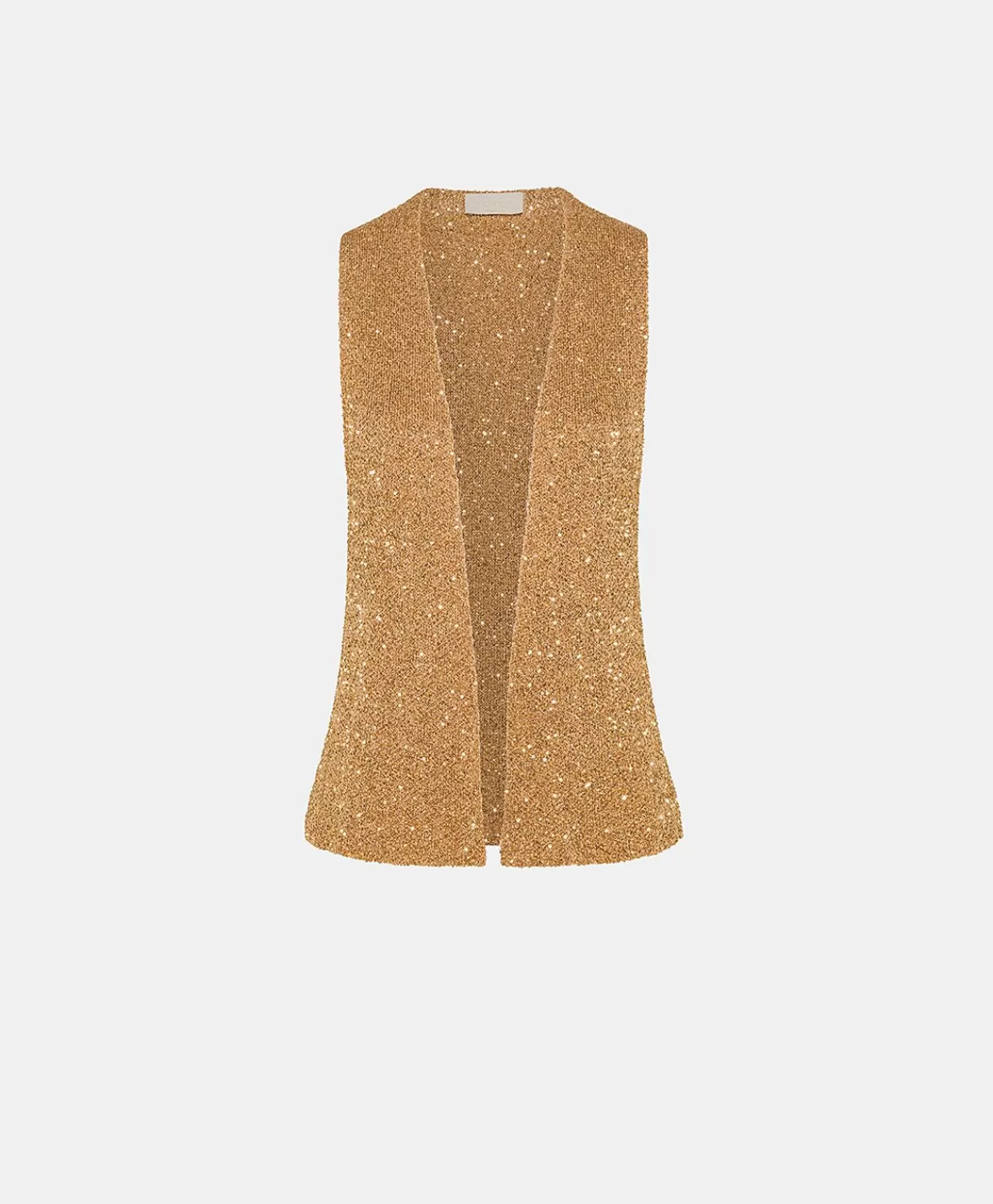 Momoni Tricots>Gilet Adrien A Paillettes - Bronze