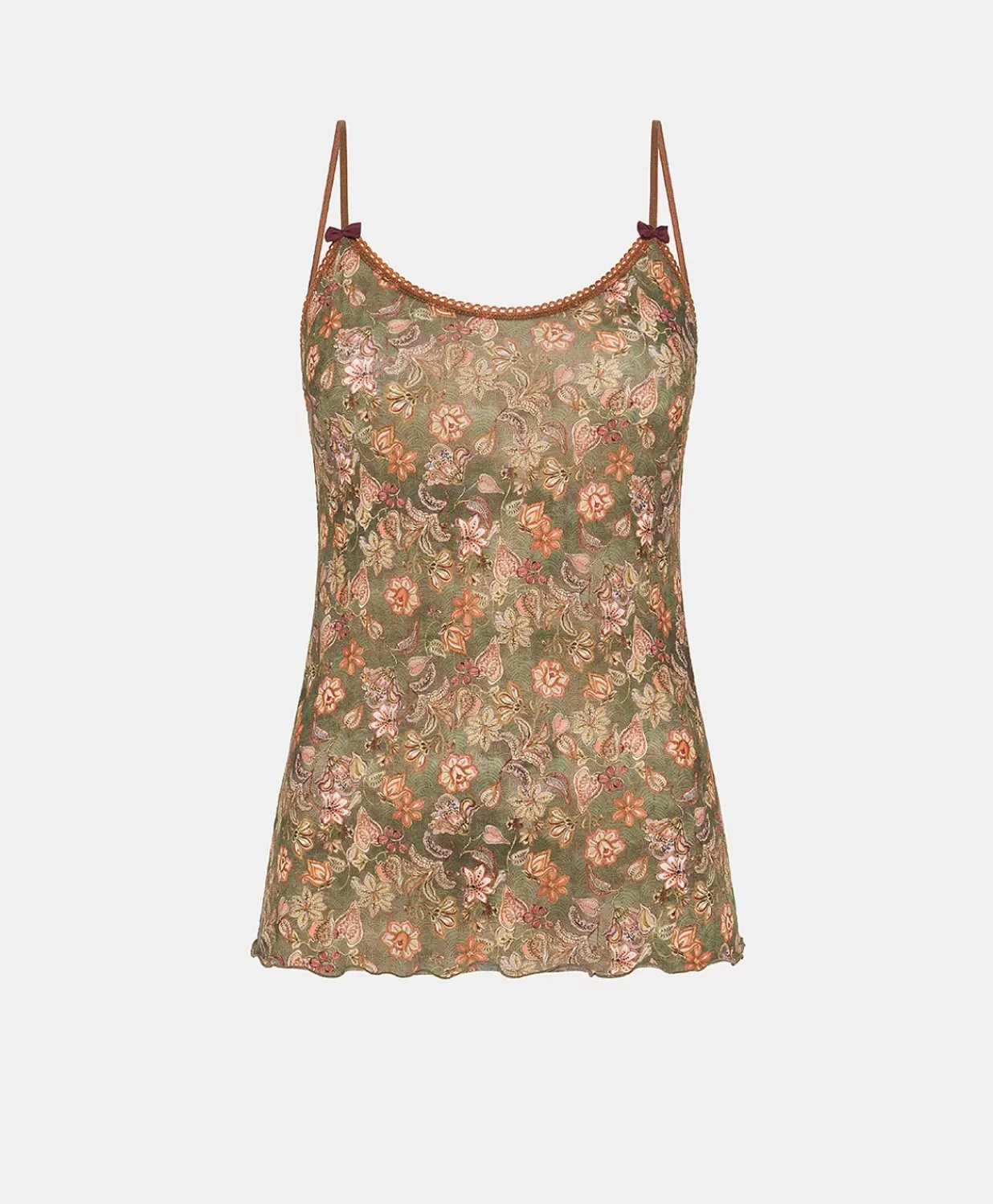 Momoni Bodys Et SurVêtements>Haut En Nylon Imprime Airelle - Armee Multicolore