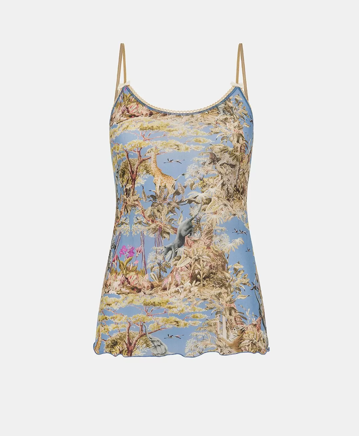 Momoni Bodys Et SurVêtements>Haut En Nylon Imprime Airelle - Multicolore Ceruleen