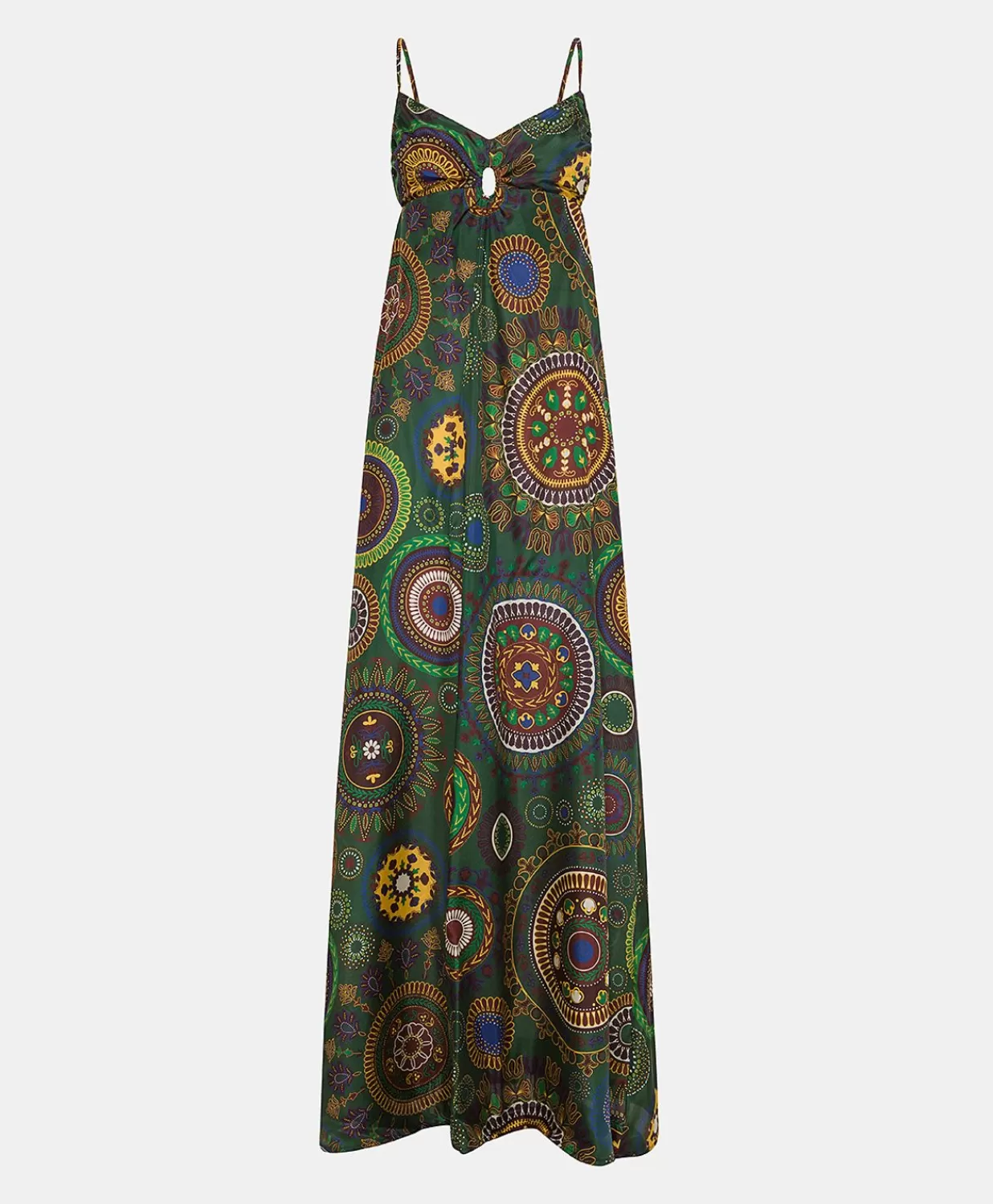Momoni Vêtements>Jolie Robe En Haboutai De Soie - Vert Multicolore