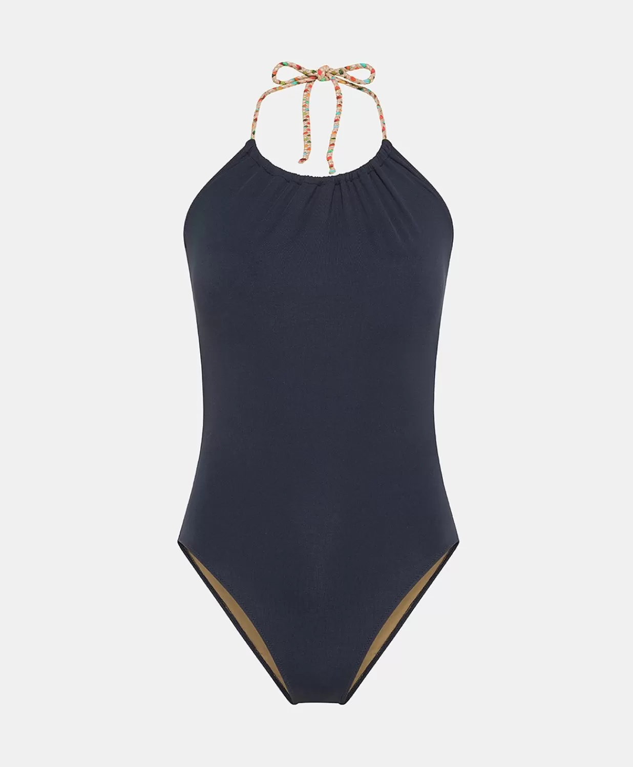 Momoni Maillots De Bain>Maillot De Bain Une Piece Cherie A Bretelles Tressees - Bleu Nuit