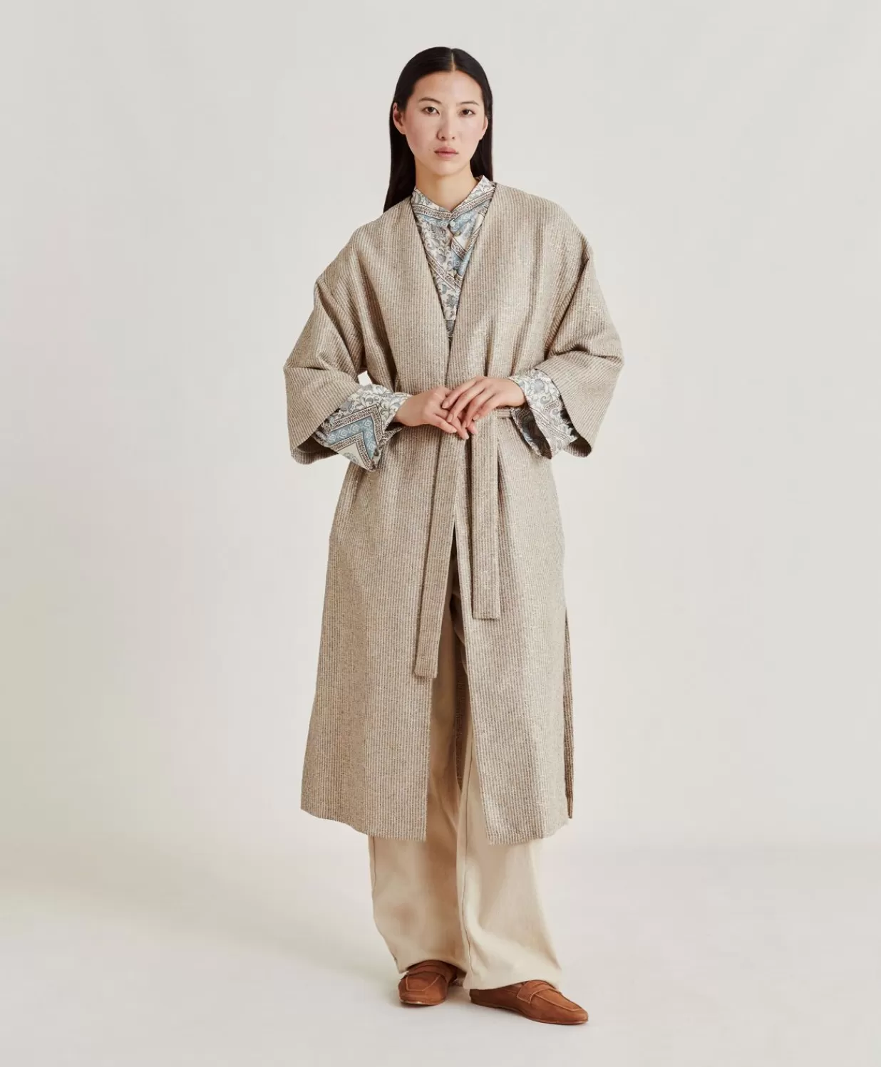 Momoni Trenchs Et Manteaux>Manteau Calla A Mat Lurex - Sable Multicolore