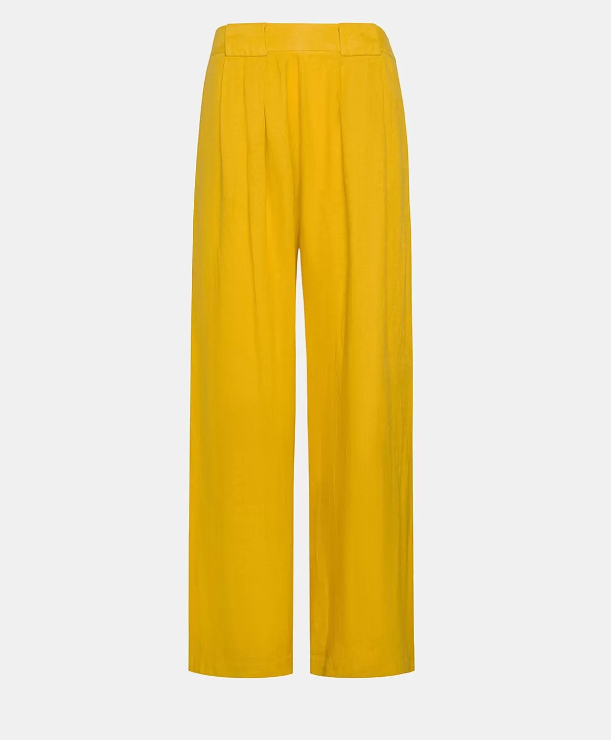 Momoni Pantalons Et Shorts>Pantalon Aspen En Lin Uni - Jaune Soleil