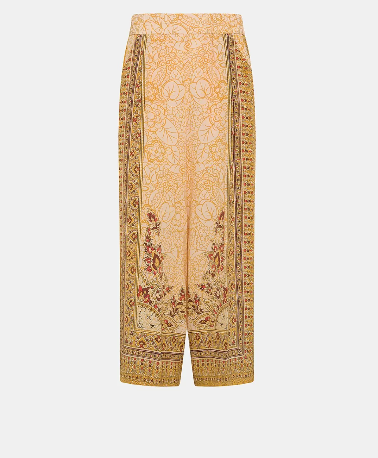 Momoni Pantalons Et Shorts>Pantalon Boracay En Crepe De Chine - Brule/Multicolore