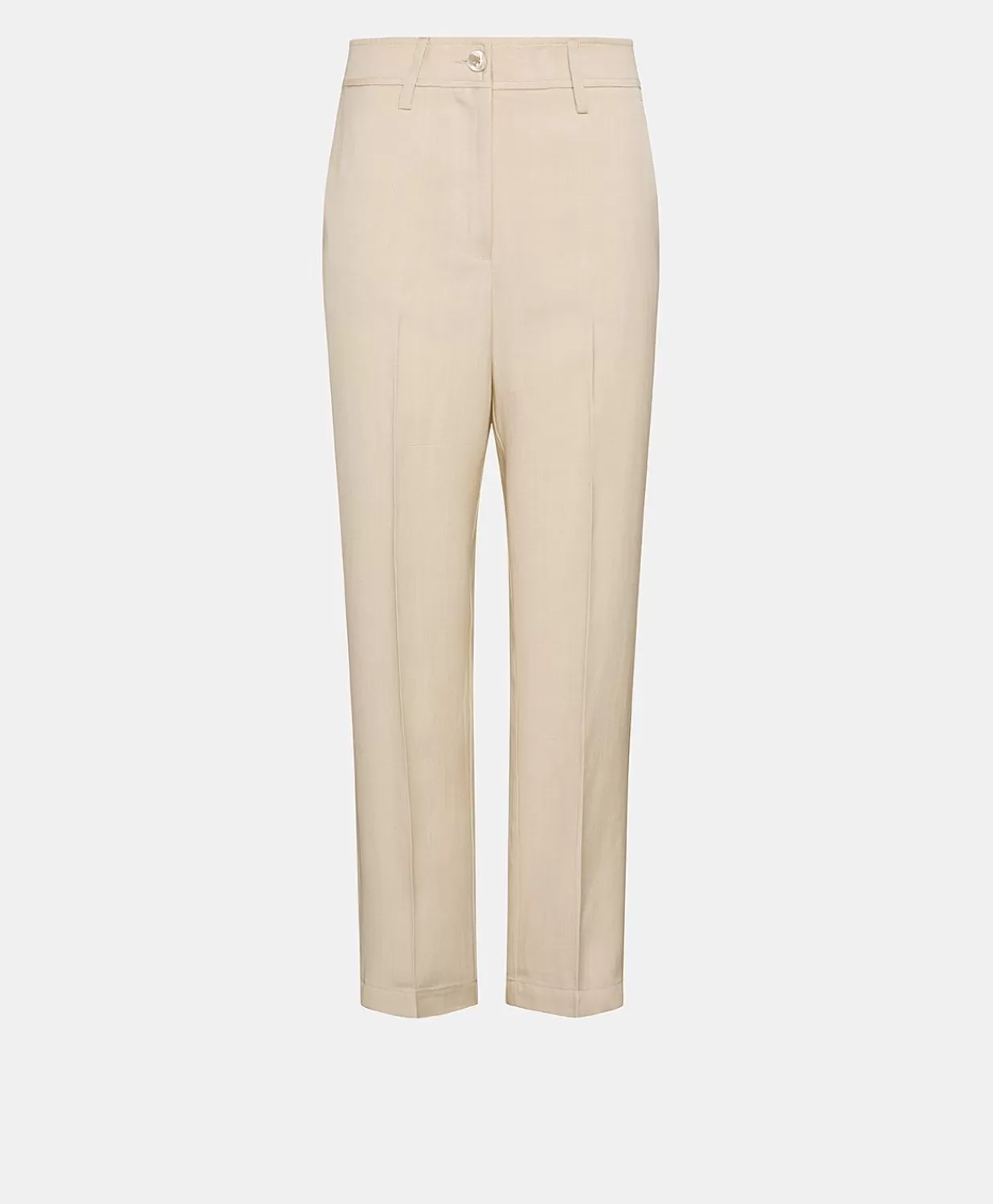 Momoni Pantalons Et Shorts>Pantalon Elegant En Lin Et Viscose Matthieu - Creme