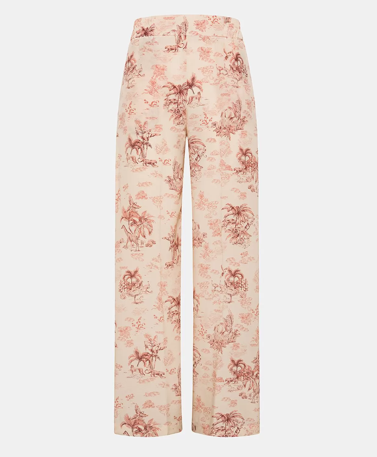 Momoni Pantalons Et Shorts>Pantalon En Crepe De Chine Baccarat - Rose/Cerise Noire