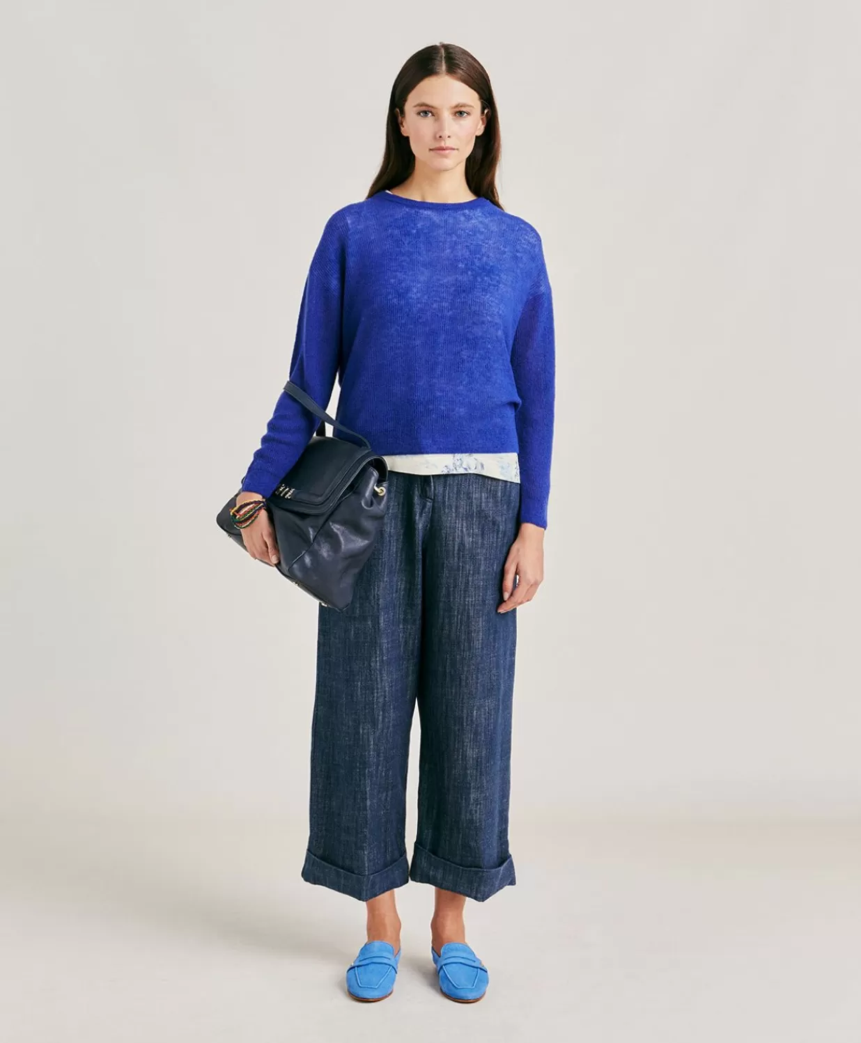 Momoni Pantalons Et Shorts>Pantalon En Denim Grecale - Bleu Jean