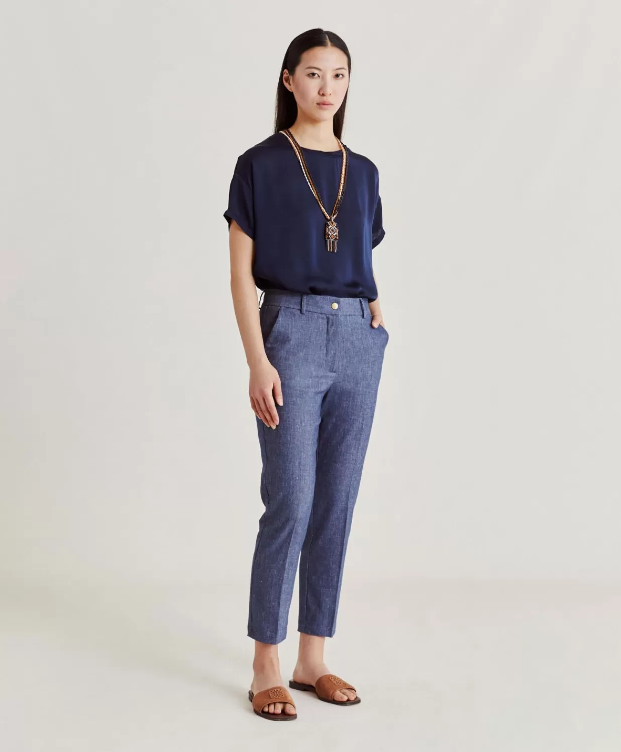 Momoni Pantalons Et Shorts>Pantalon En Denim Leger Joy - Bleu Jean