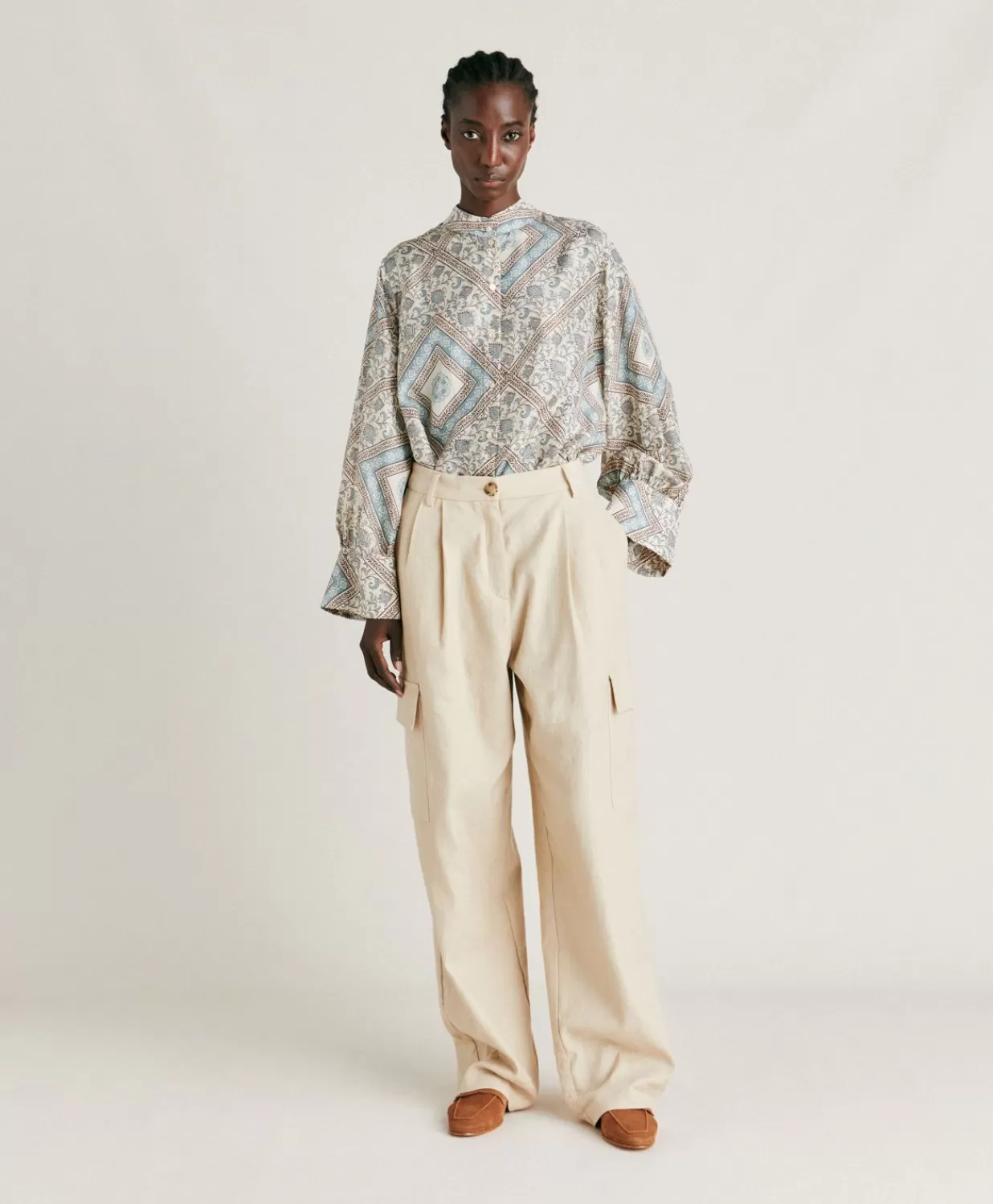 Momoni Pantalons Et Shorts>Pantalon En Denim Leger Pedro - Creme