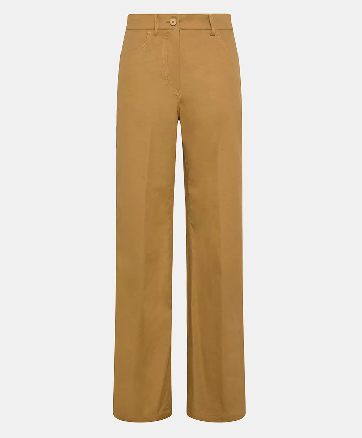 Momoni Pantalons Et Shorts>Pantalon En Gabardine Olivina - Caramel