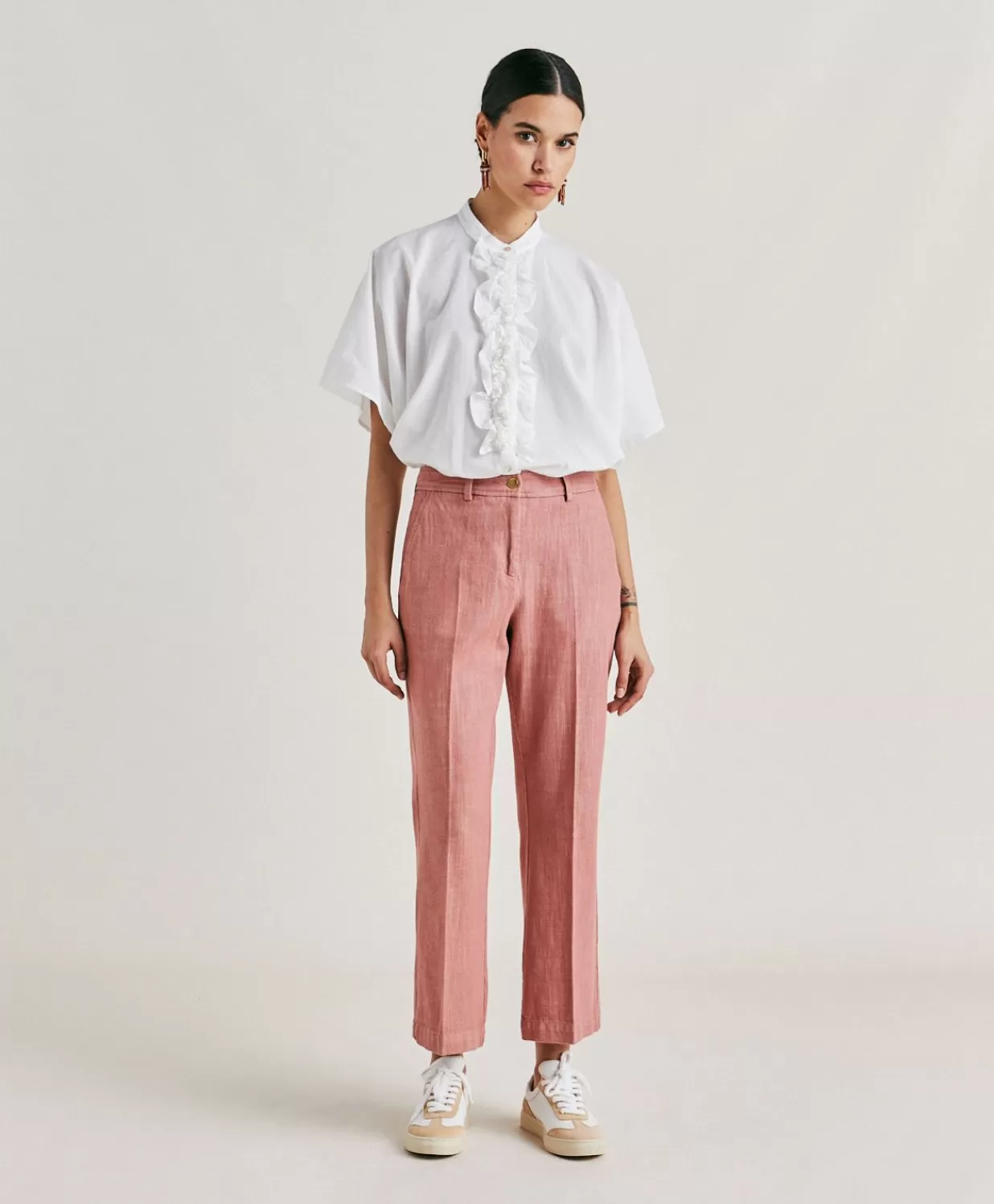 Momoni Pantalons Et Shorts>Pantalon En Jean Lora - Rose Antique