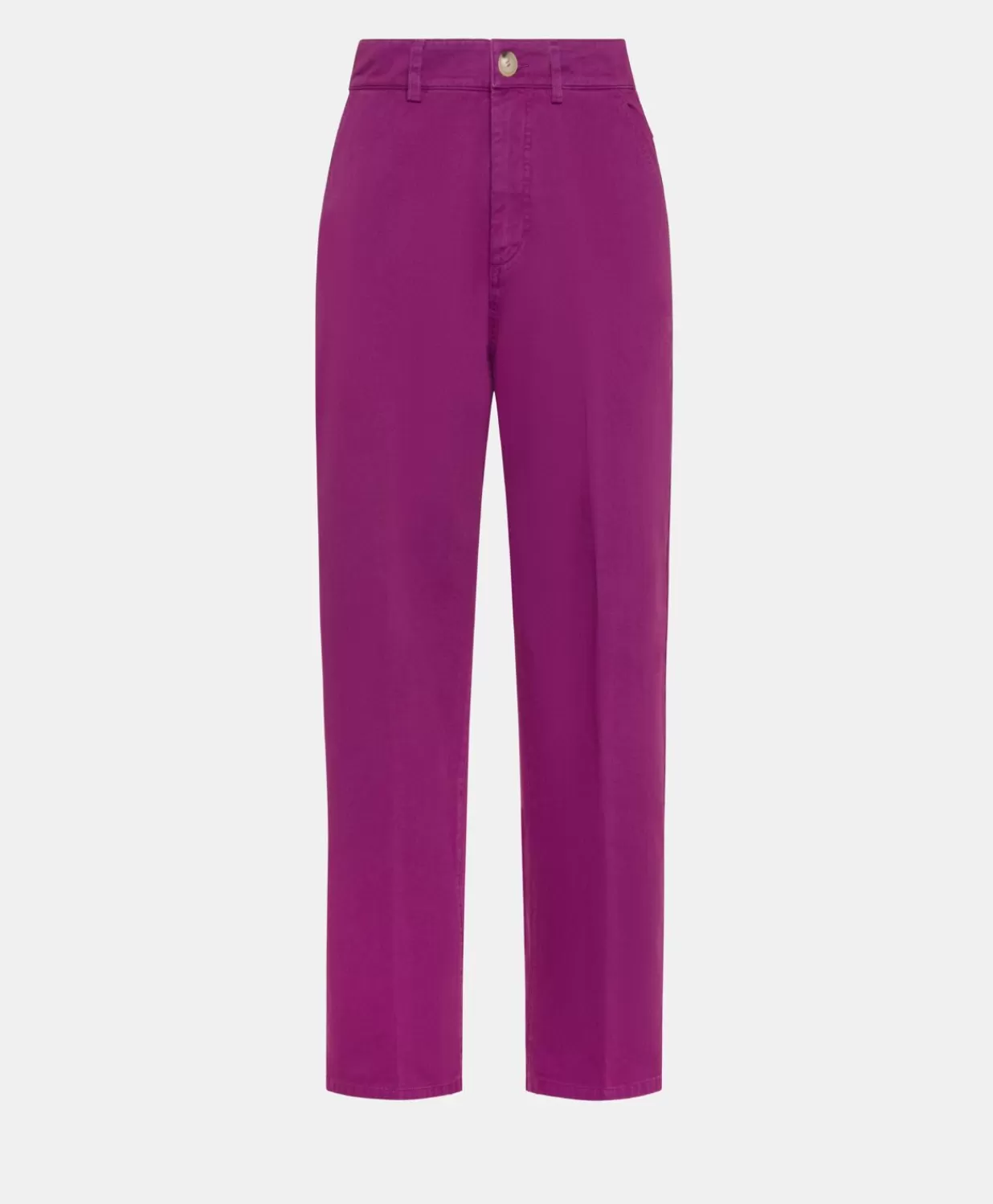 Momoni Pantalons Et Shorts>Pantalon Gabardine Bis Fuchsia - Cyclamen