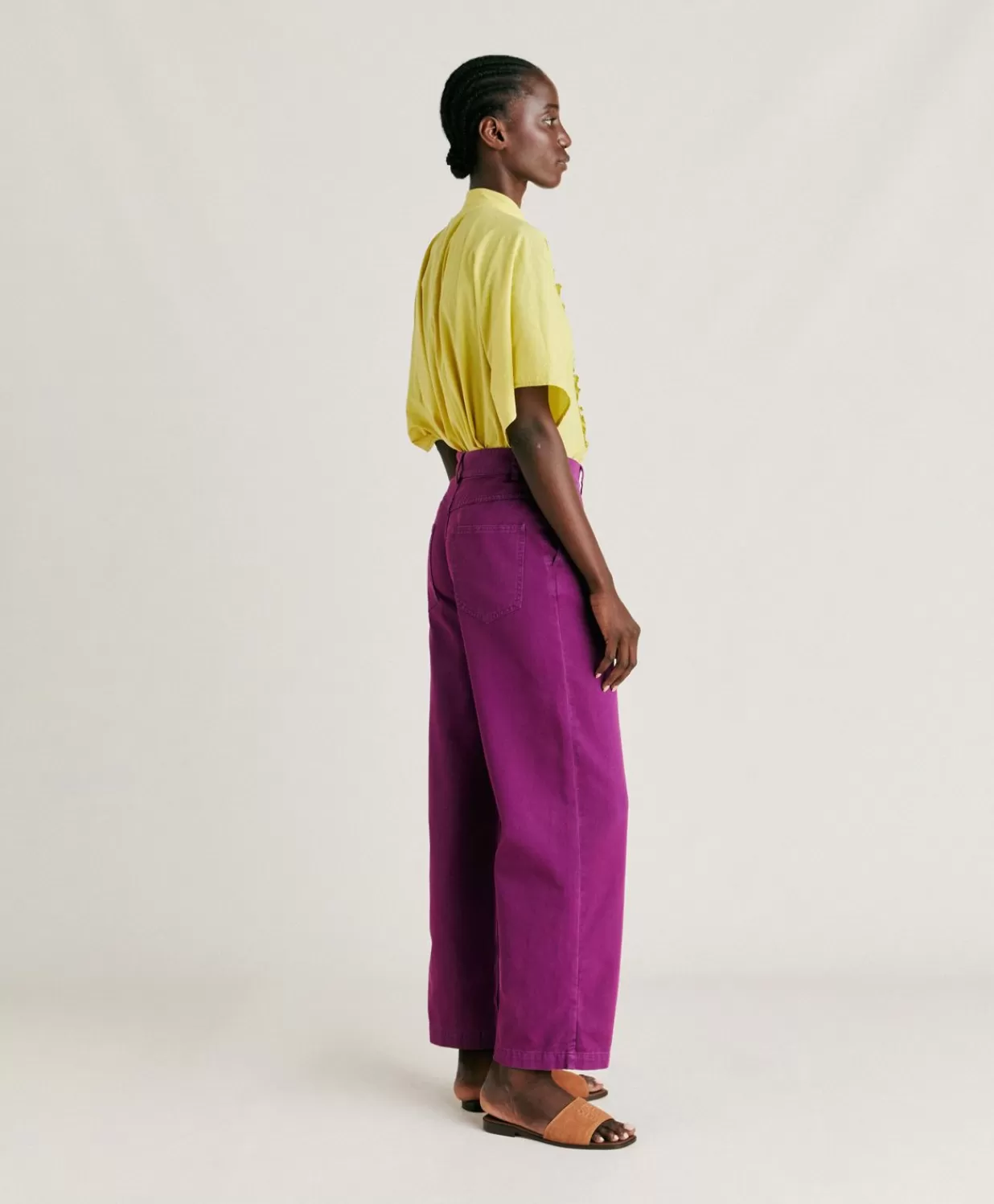 Momoni Pantalons Et Shorts>Pantalon Gabardine Bis Fuchsia - Cyclamen