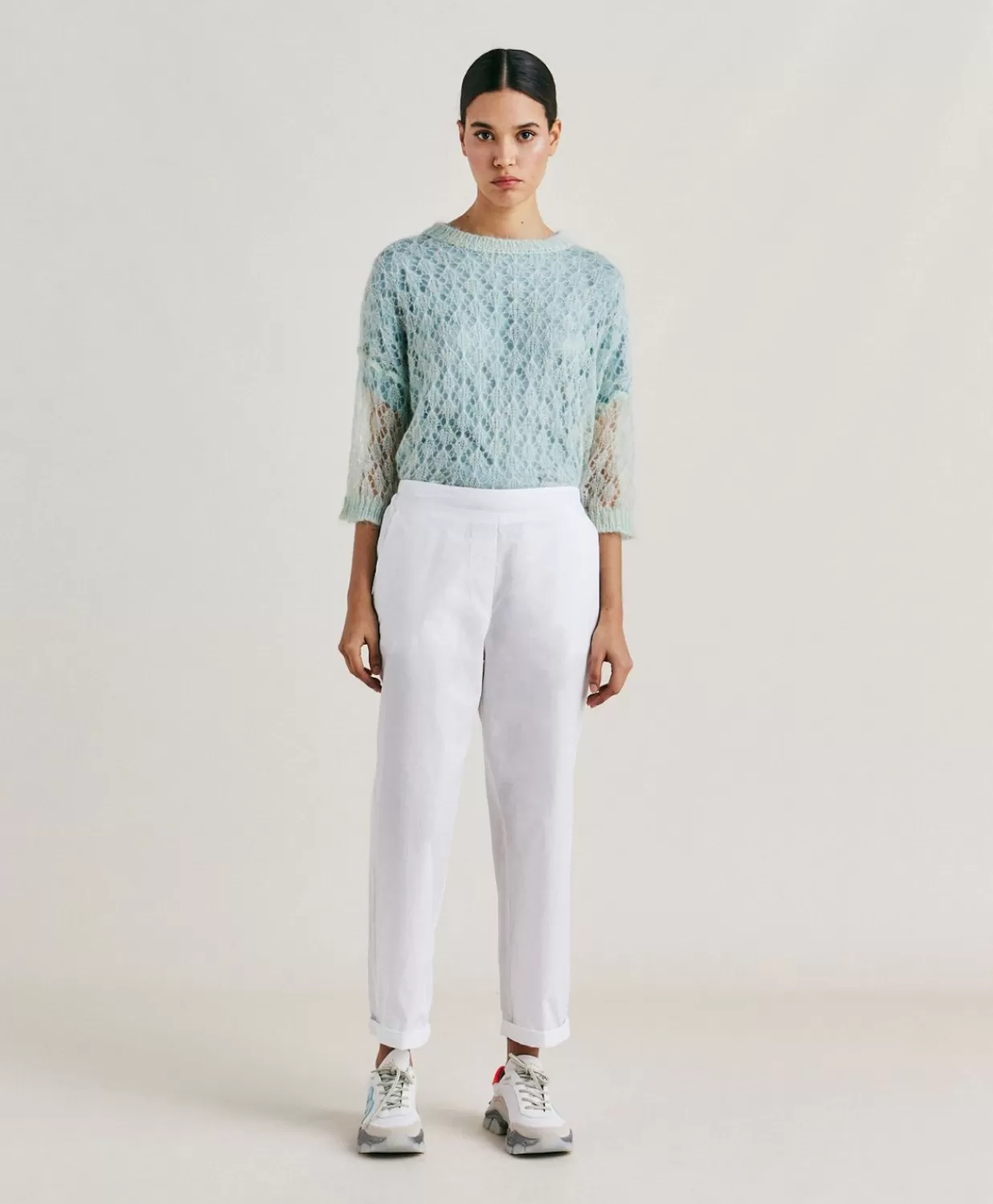 Momoni Pantalons Et Shorts>Pantalon Idaho En Popeline - Blanc Optique