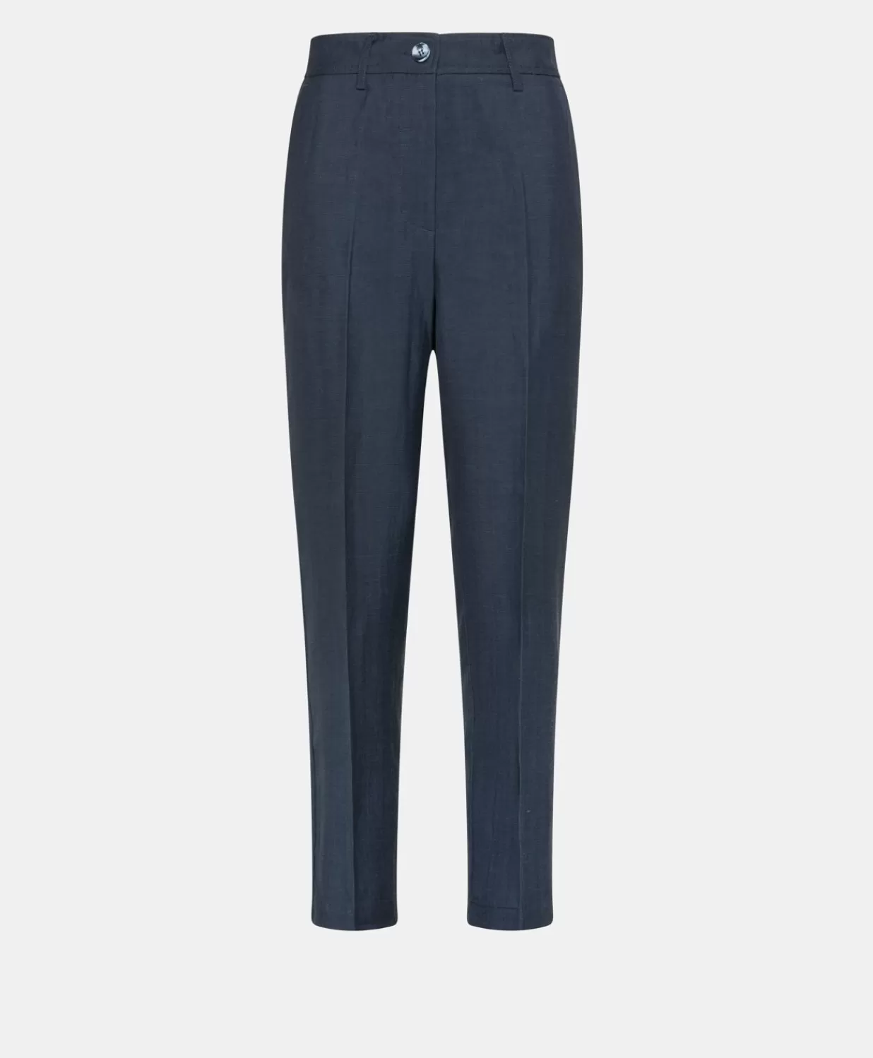 Momoni Pantalons Et Shorts>Pantalon Matthieu En Viscose De Lin Elegant - Bleu Nuit