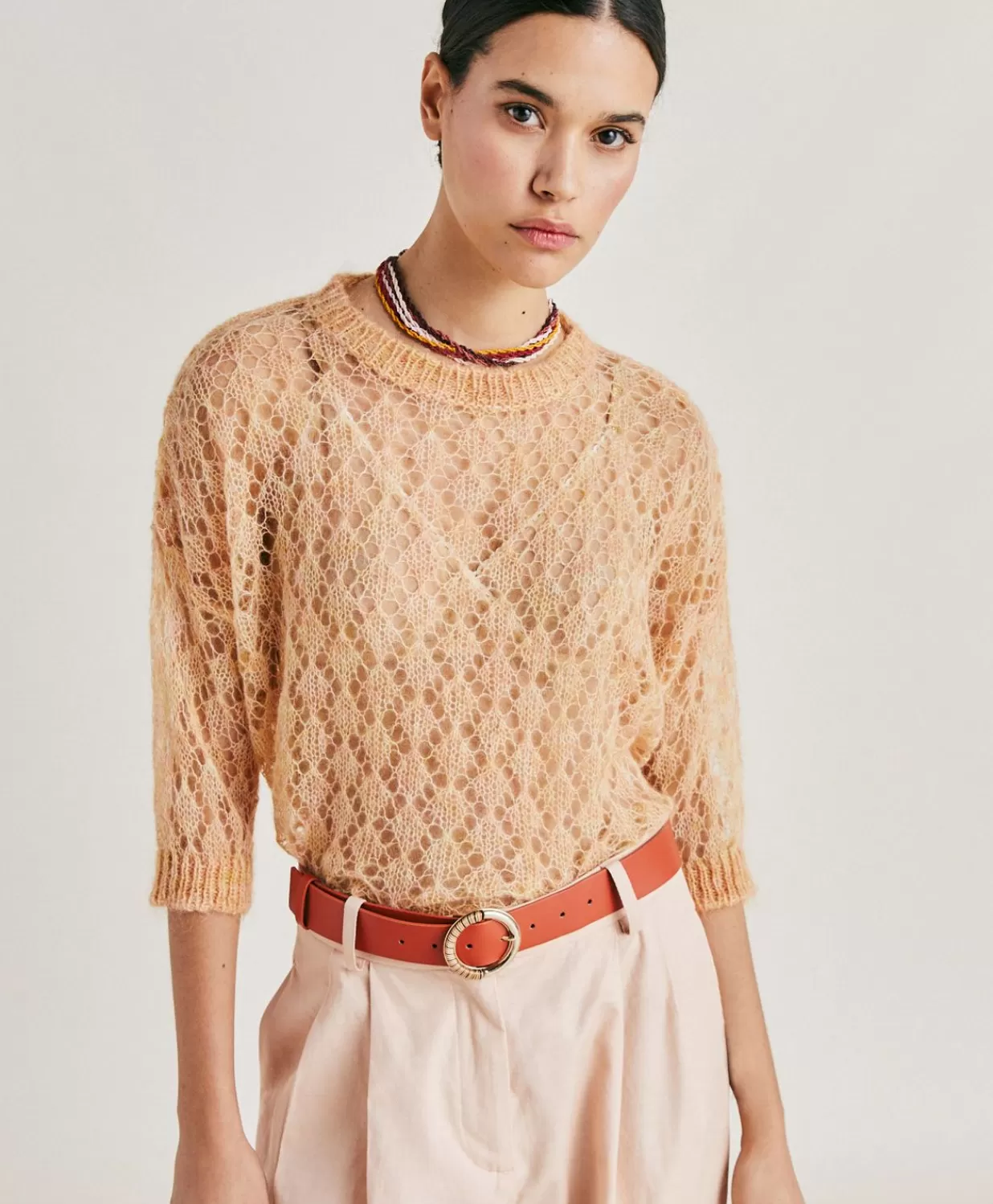 Momoni Tricots>Pull Campanula En Mohair Doux - Orange