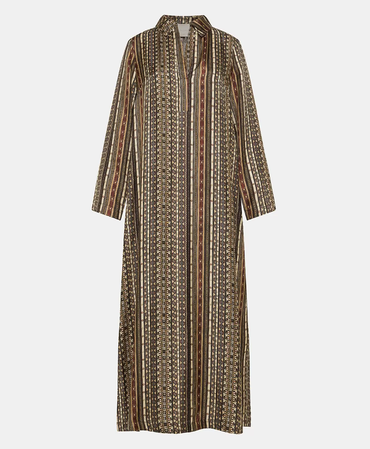 Momoni Vêtements>Robe Aligusta En Serge De Soie - Noir Multicolore