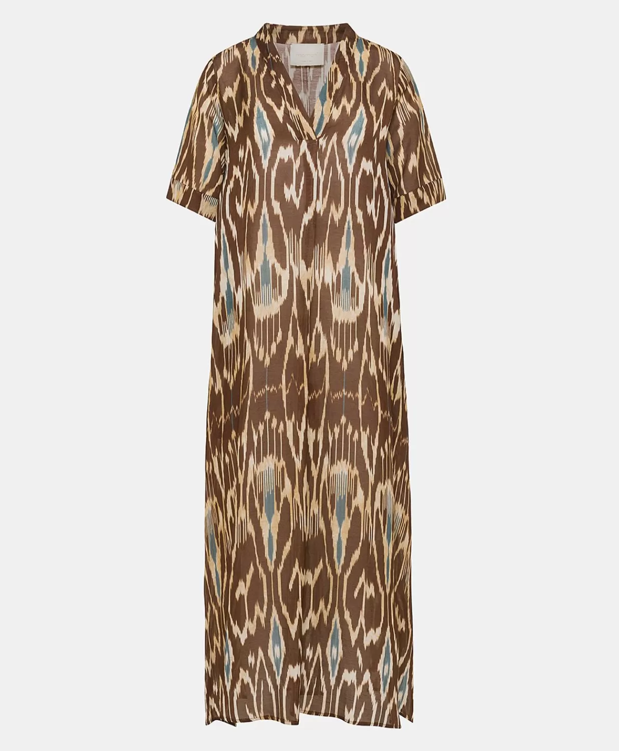Momoni Vêtements>Robe Altamura En Lin Viscose - Cacao Multicolore