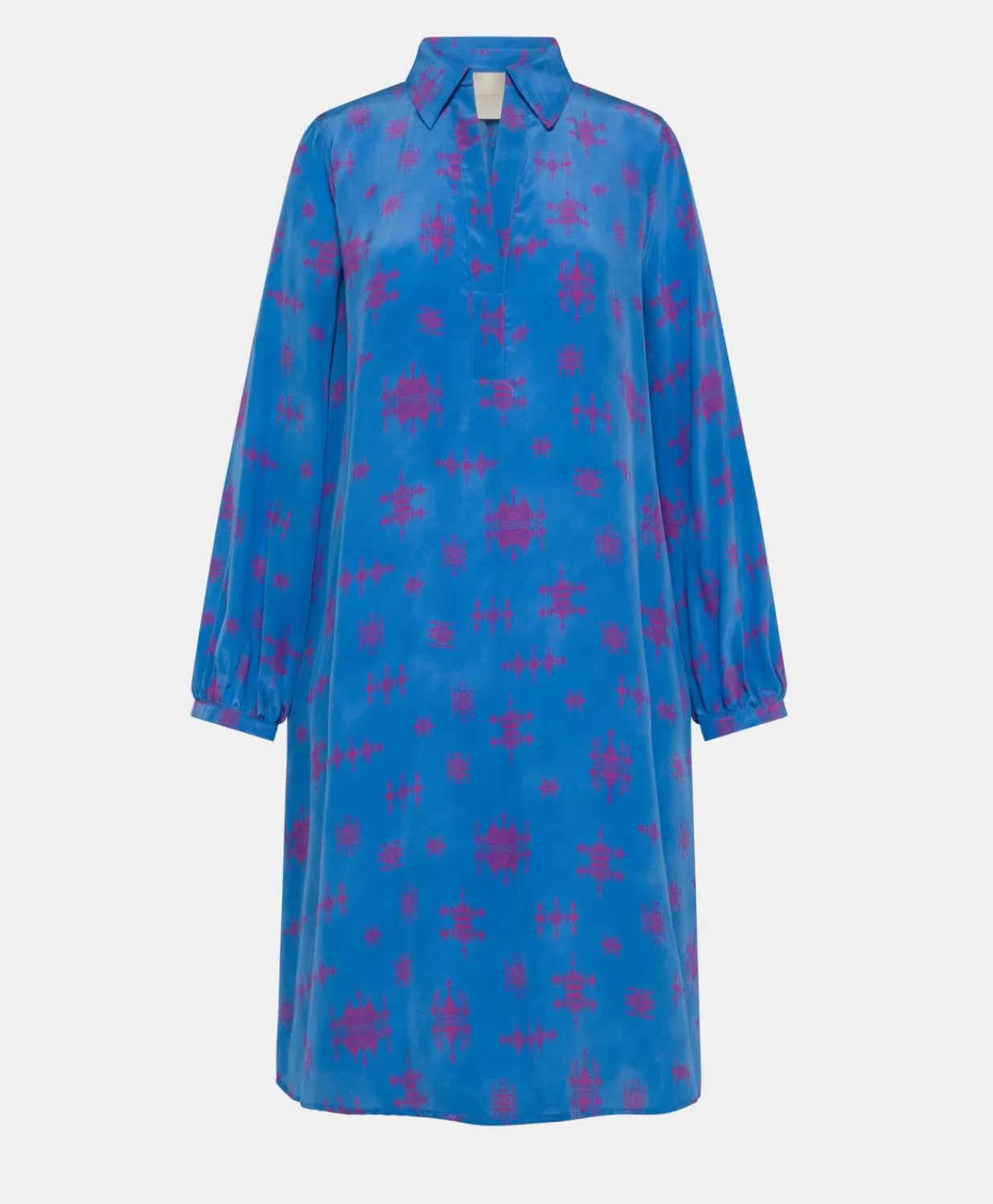 Momoni Vêtements>Robe Amber En Crepe De Chine - Bluette/Fuchsia