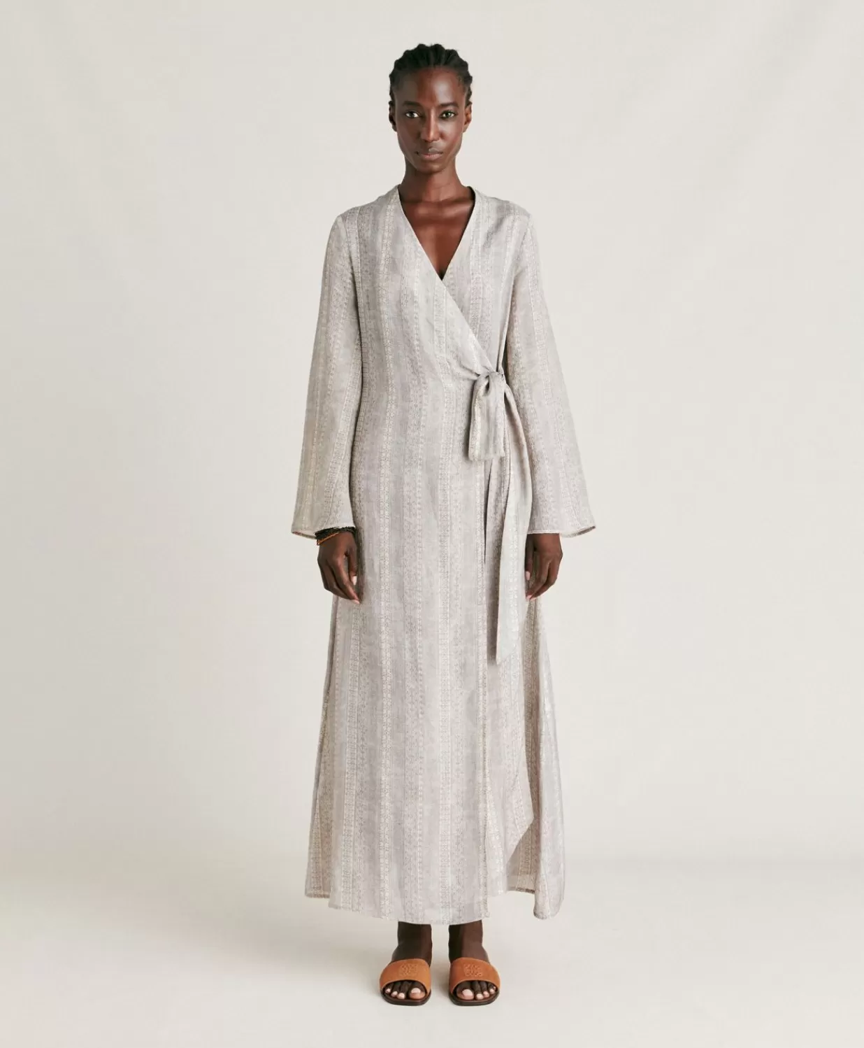 Momoni Vêtements>Robe Caterina En Lin Viscose - Creme/Perle