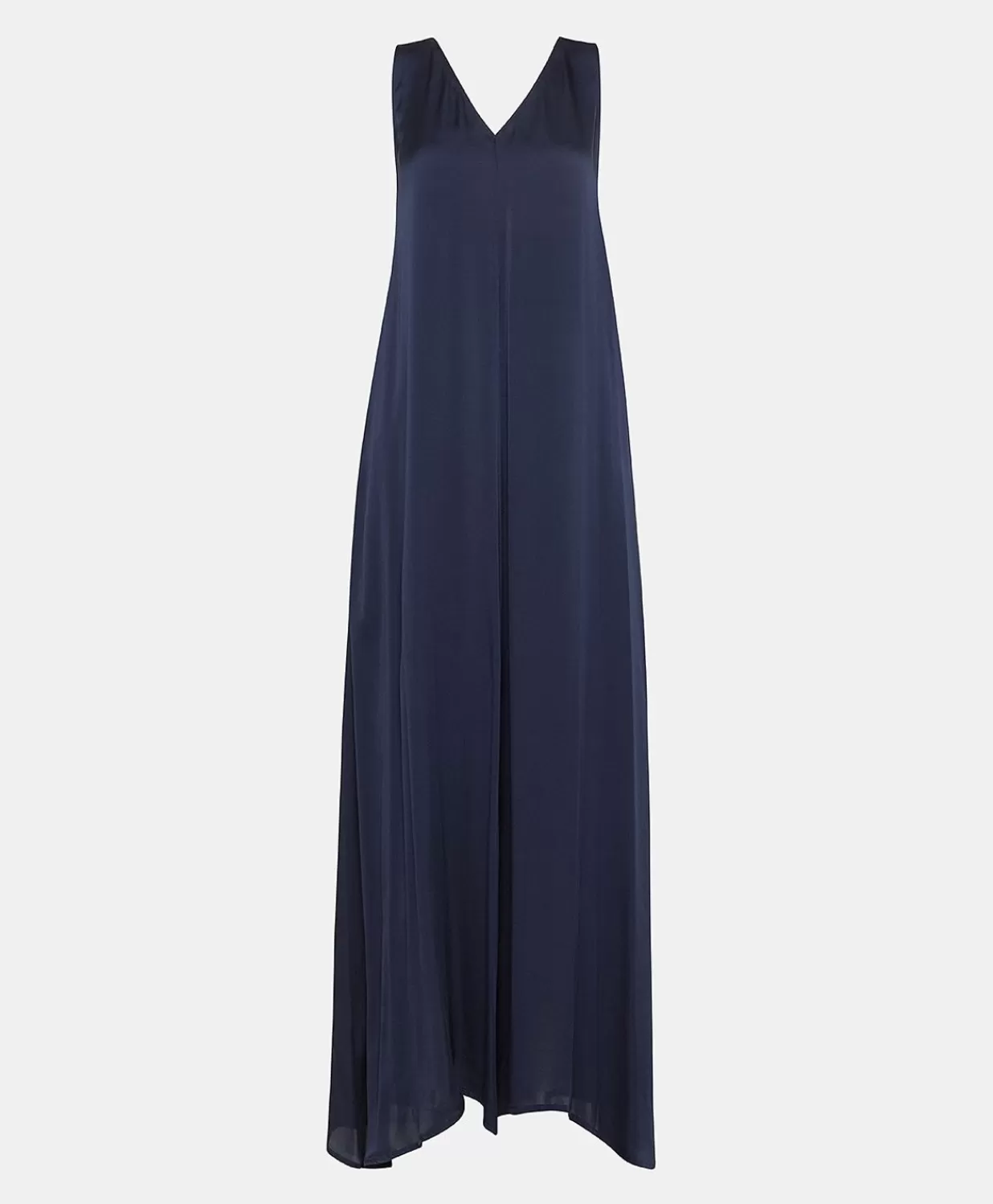 Momoni Vêtements>Robe Helena En Soie Unie - Bleu Nuit