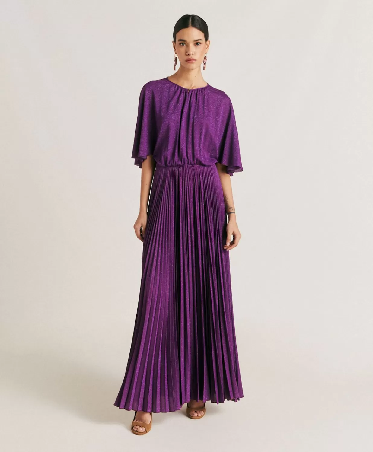 Momoni Vêtements>Robe Paradisu En Jersey Lurex - Cyclamen