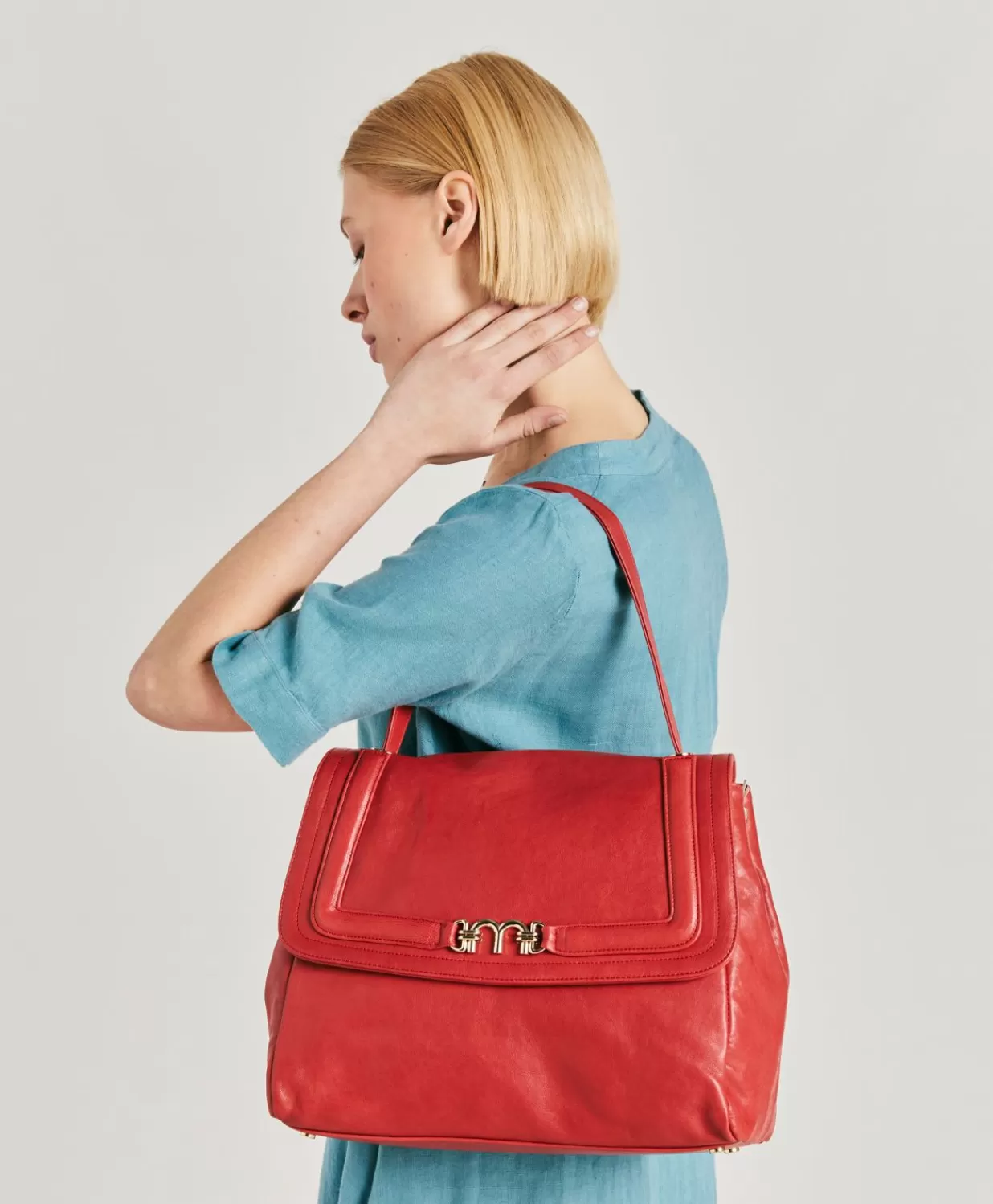 Momoni Sacs Et Pochettes>Sac En Cuir Flore Bag - Rouge