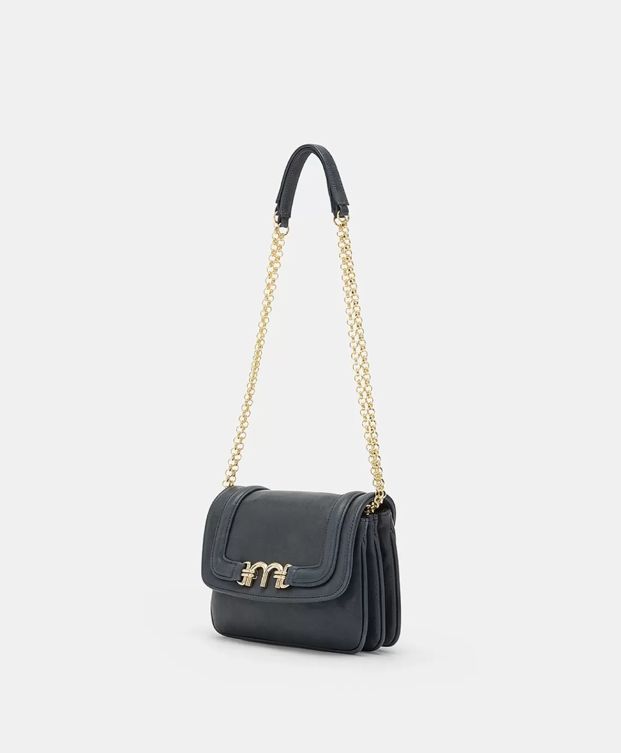 Momoni Sacs Et Pochettes>Sac En Cuir Mimi Flore - Bleu