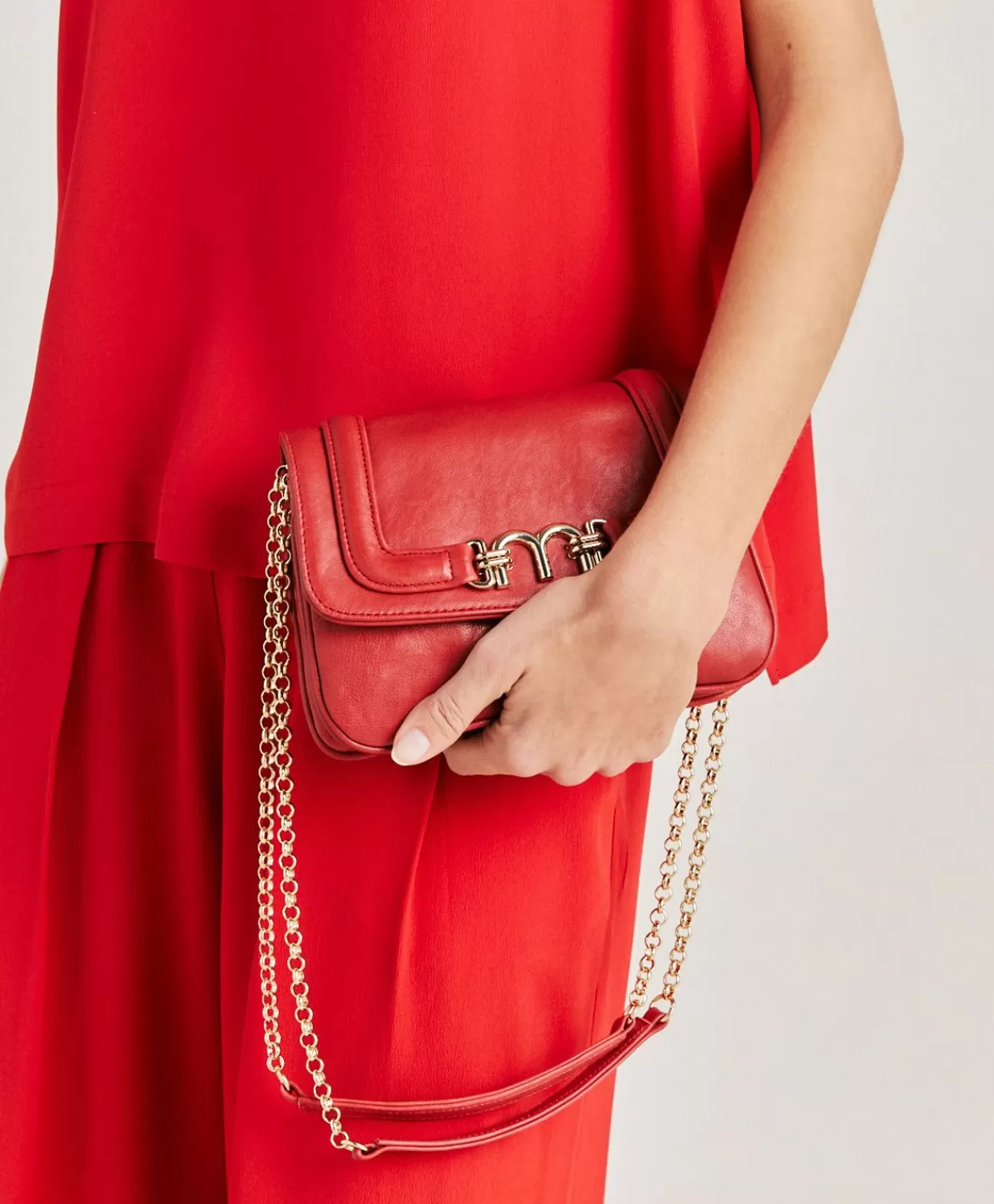 Momoni Sacs Et Pochettes>Sac En Cuir Mimi Flore - Rouge