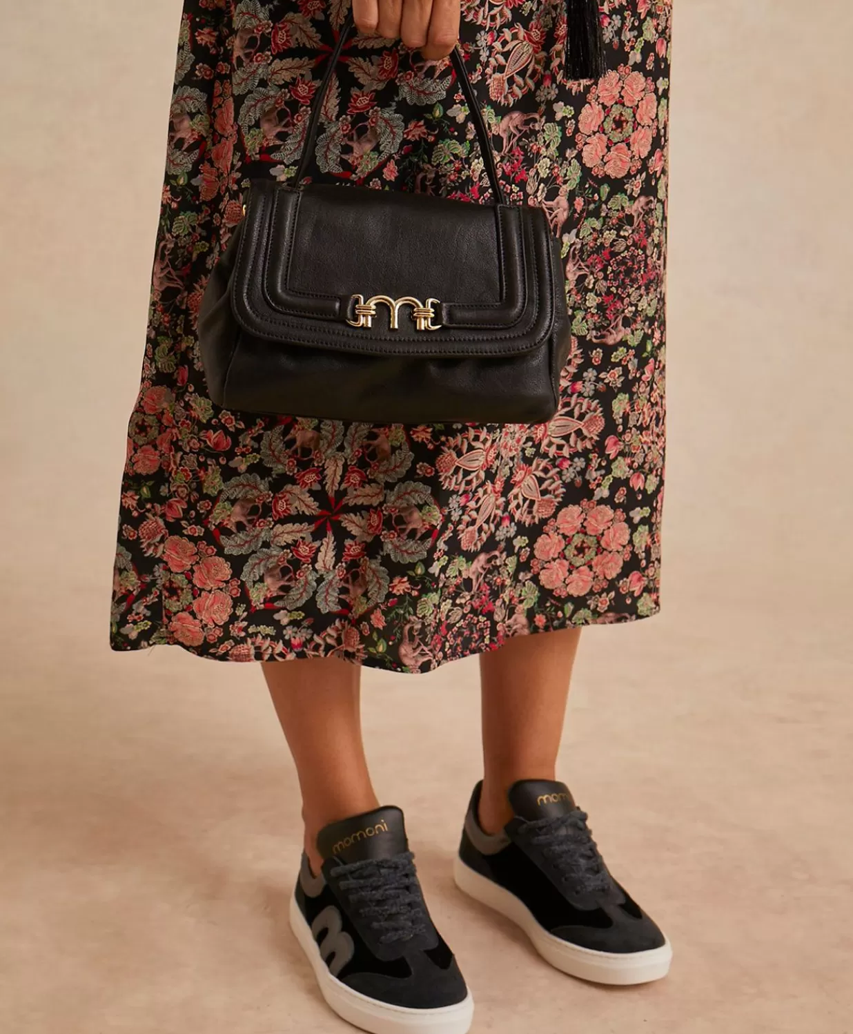 Momoni Sacs Et Pochettes>Sac Petit Flore En Cuir - Noir