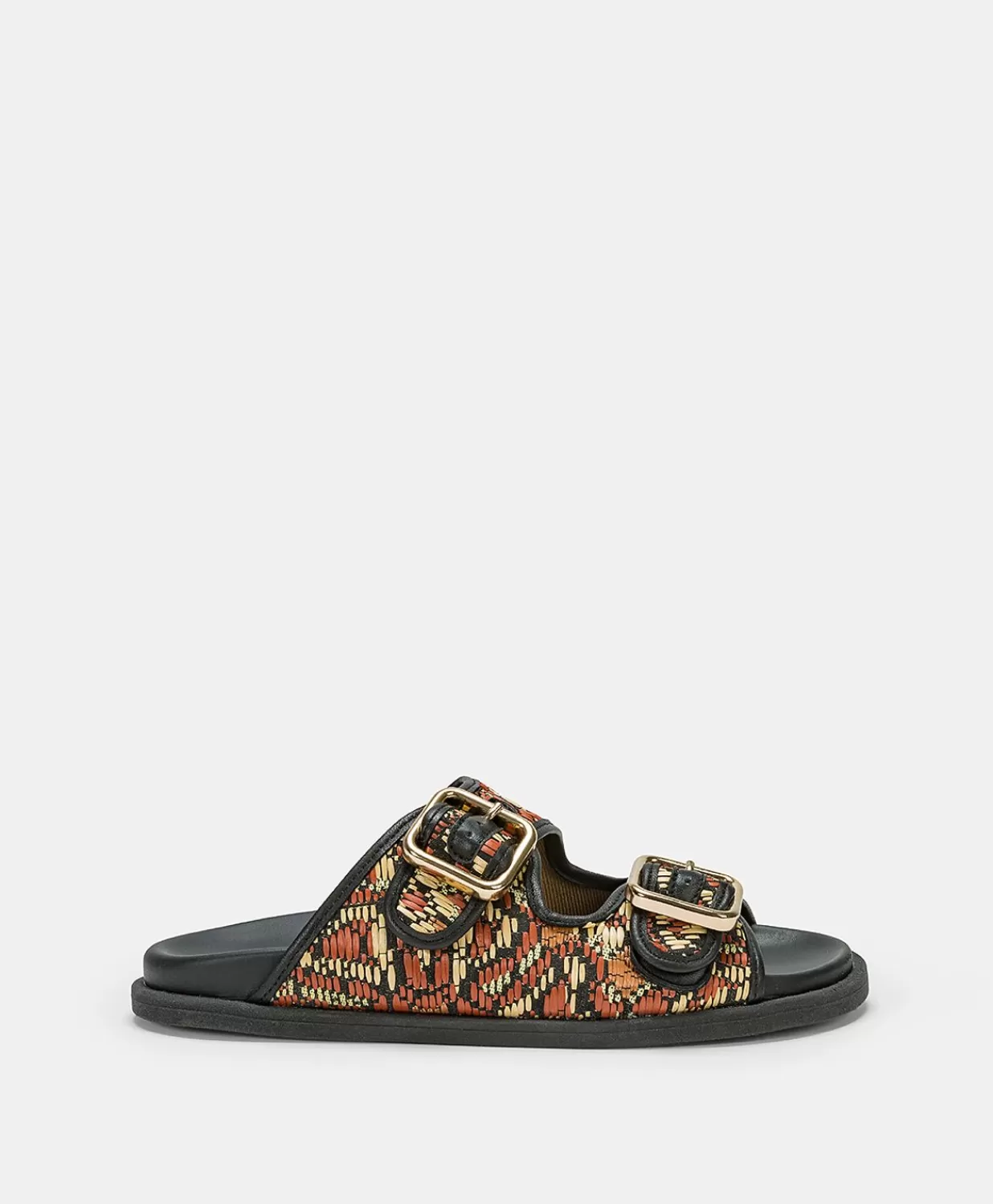 Momoni Chaussures>Sandales Chamorro Avec Tissage - Noir Multicolore